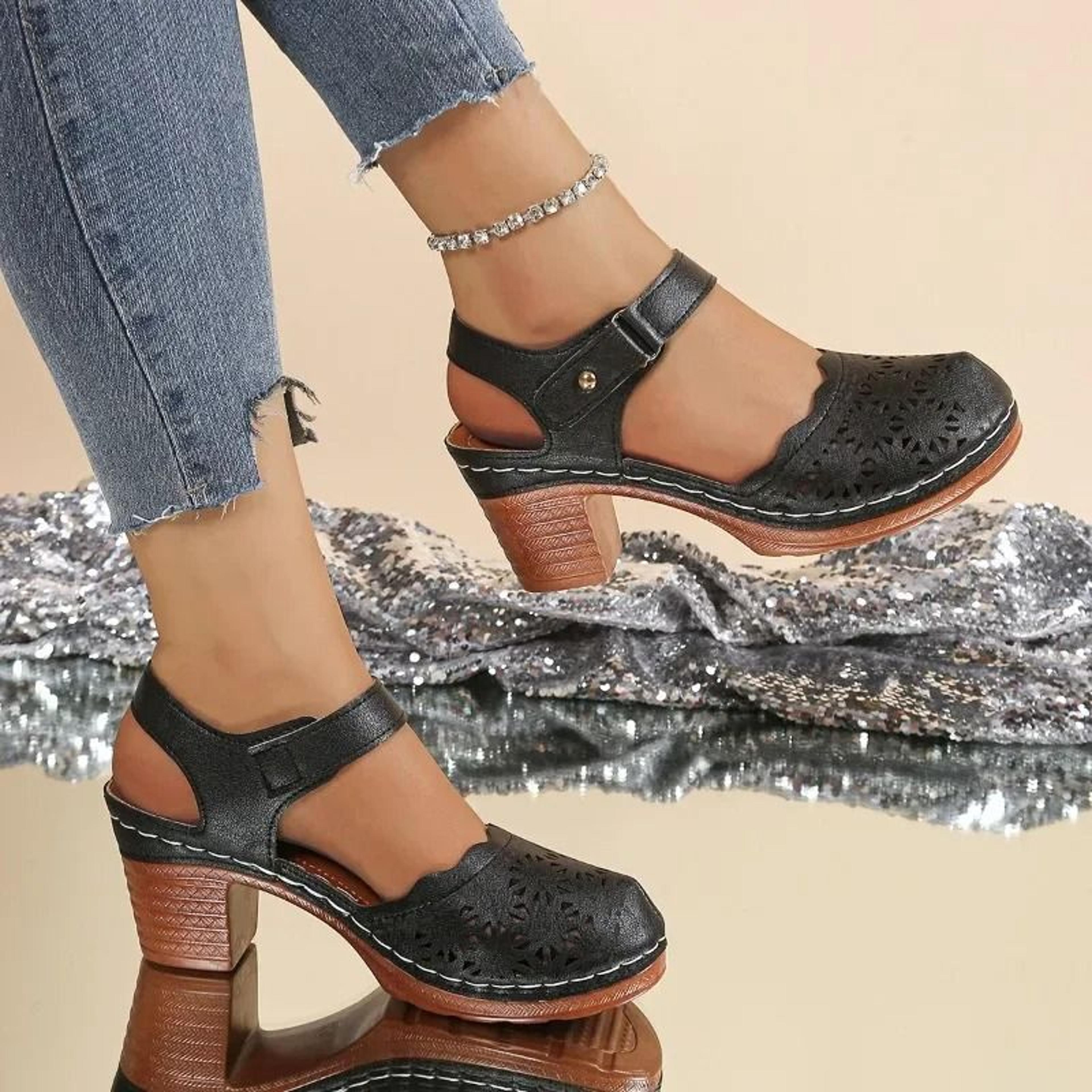 Closed Toe Hollow Out Plus Size Sandals With Heel 2025 3