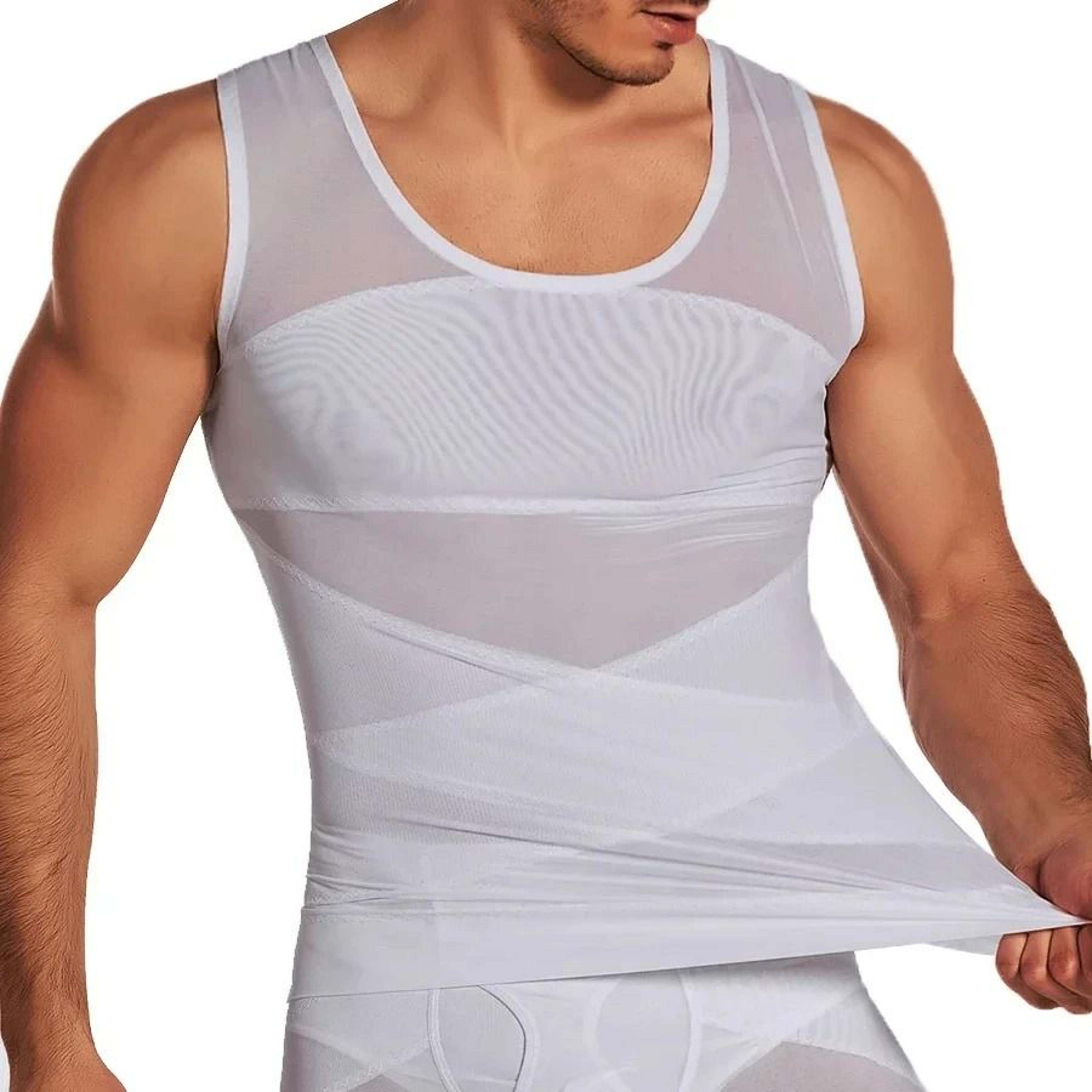 Mens Breathable Compression Tummy Control Undershirt Slimming Body Shaper Tank Top For Workout And  2