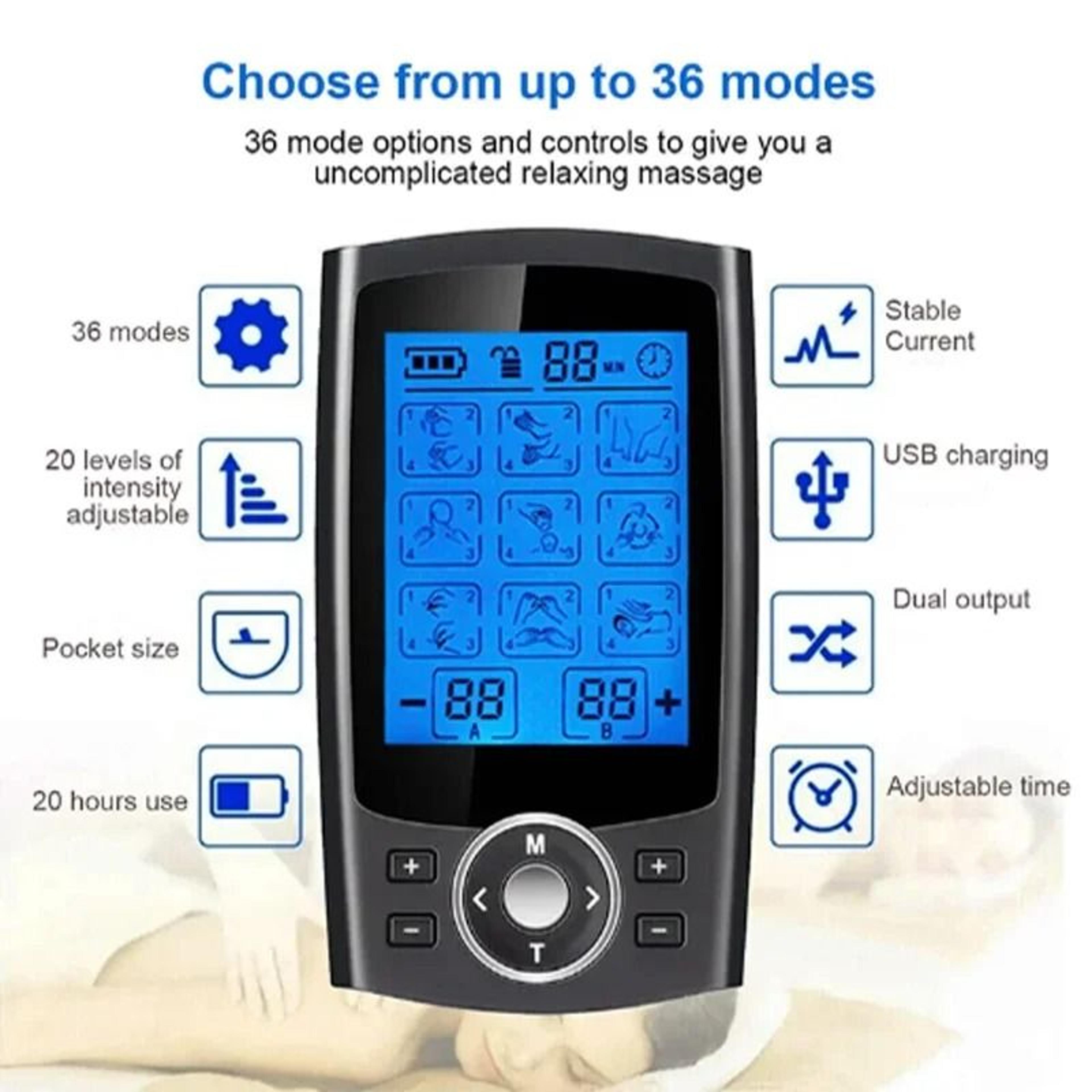 36 Mode TENS EMS Electric Muscle Stimulator Digital Therapy Slimming Device 2