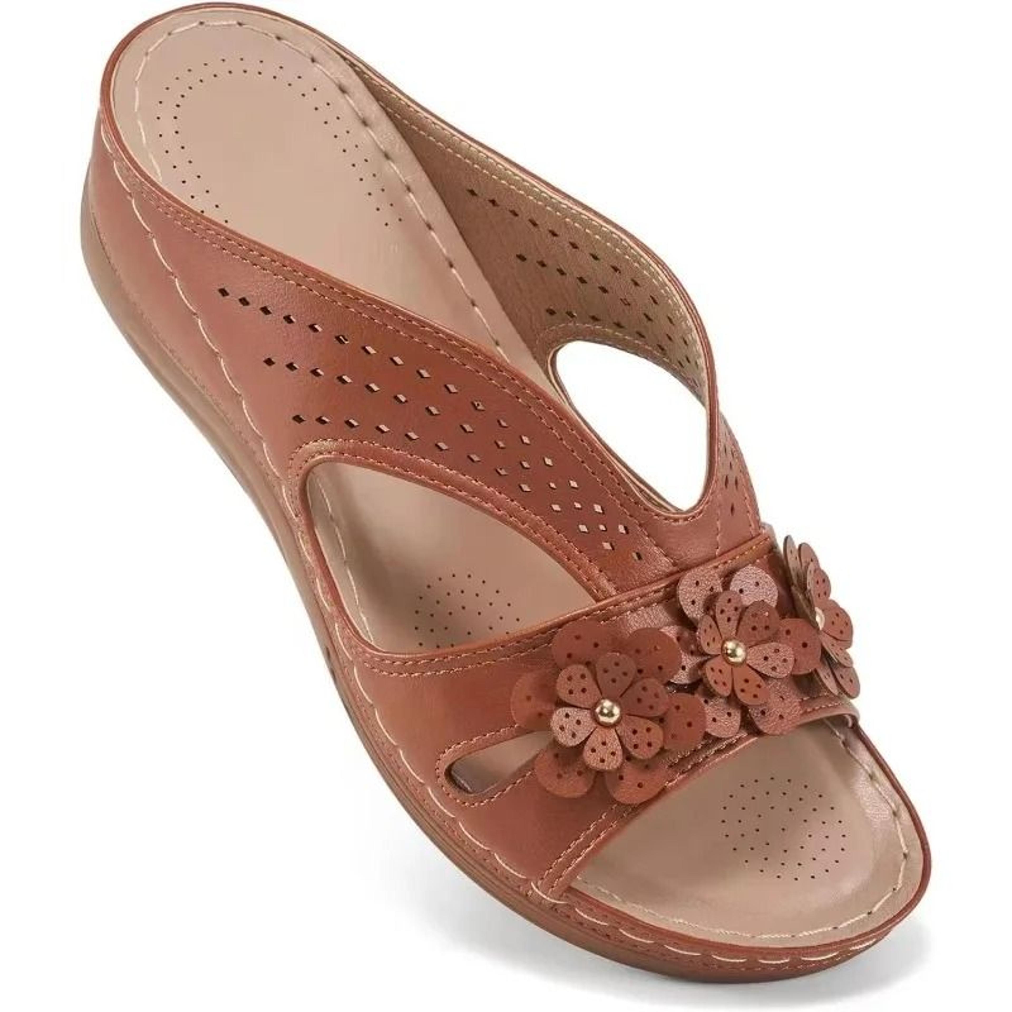 Women Casual Flower Hollow Wedge Slippers Platform Non Slip 5