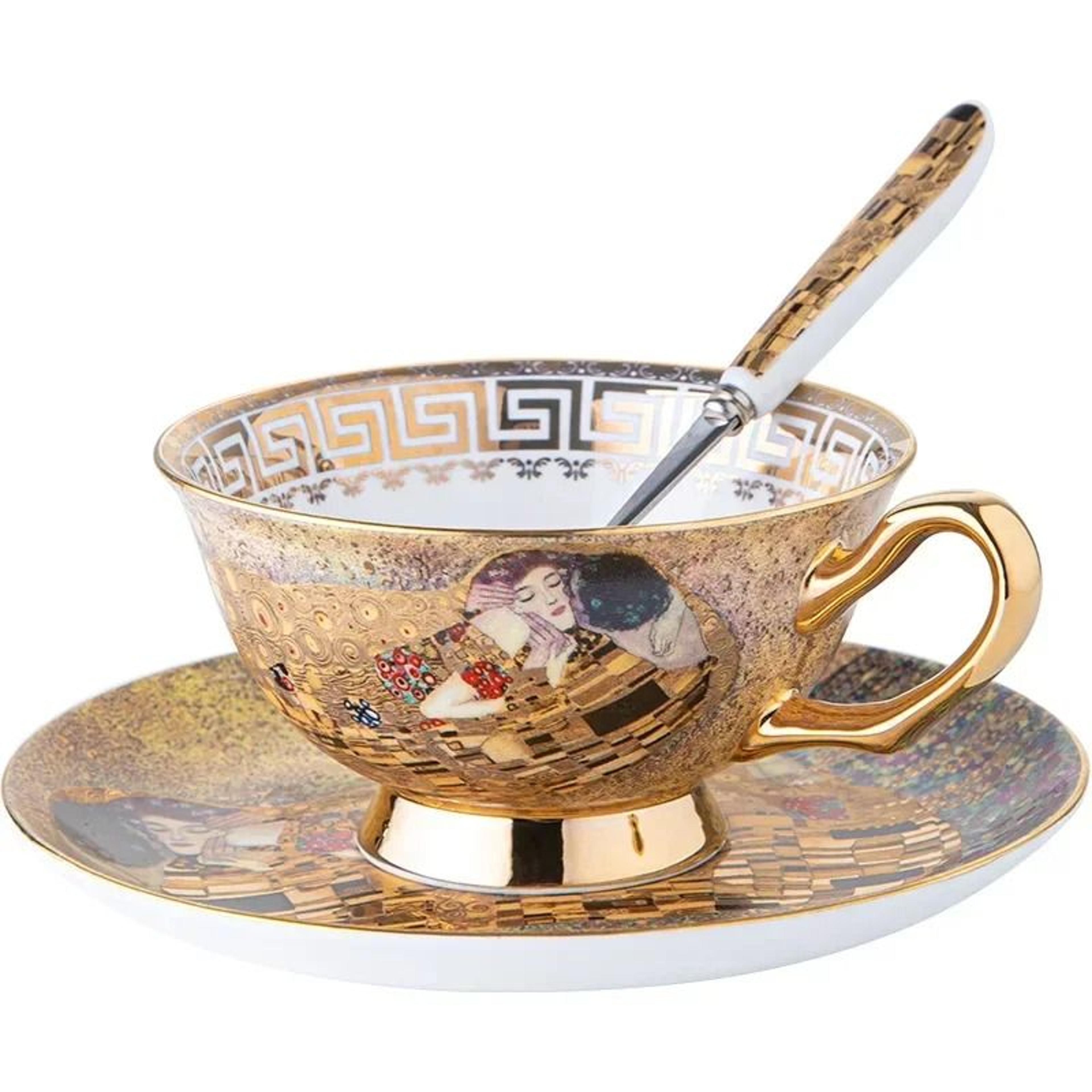 European Bone China Tea Cup Saucer And Spoon Set Afternoon Tea Gift 4
