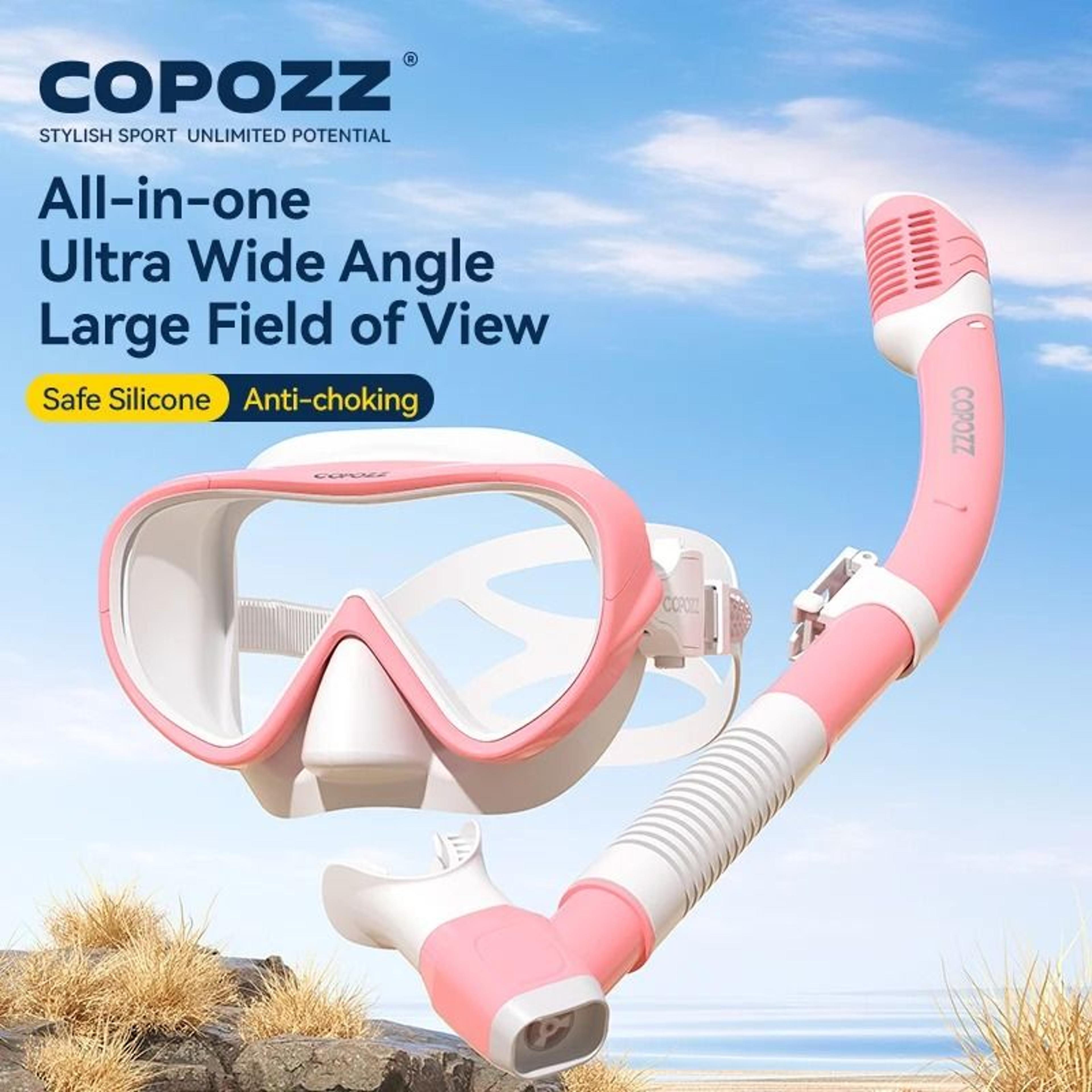COPOZZ Professional Diving Mask Full Vision Snorkel Set Anti Fog Swimming Gear 1