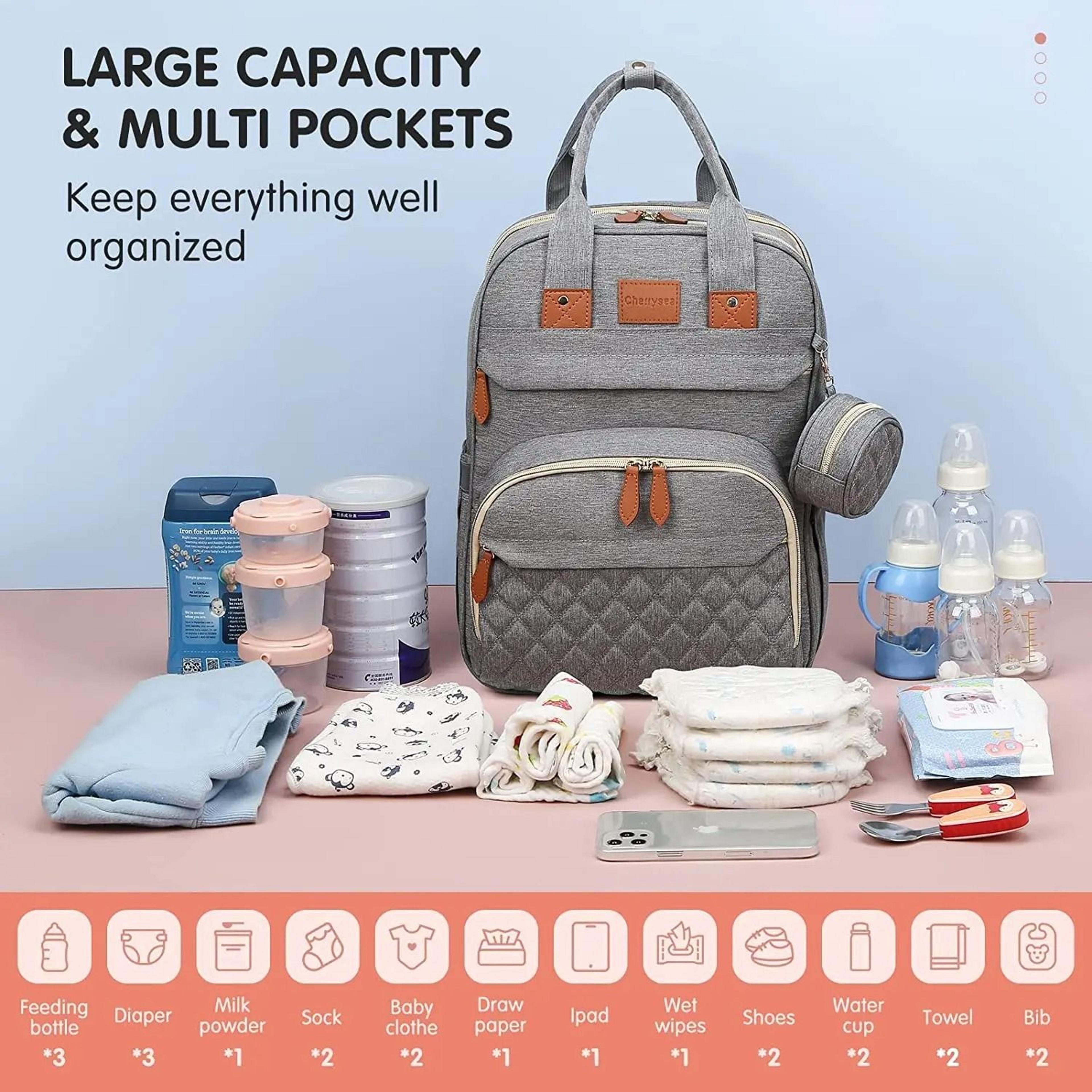 3 In 1 Diaper Bag Backpack With Foldable Baby Bed And USB Charging Port 3