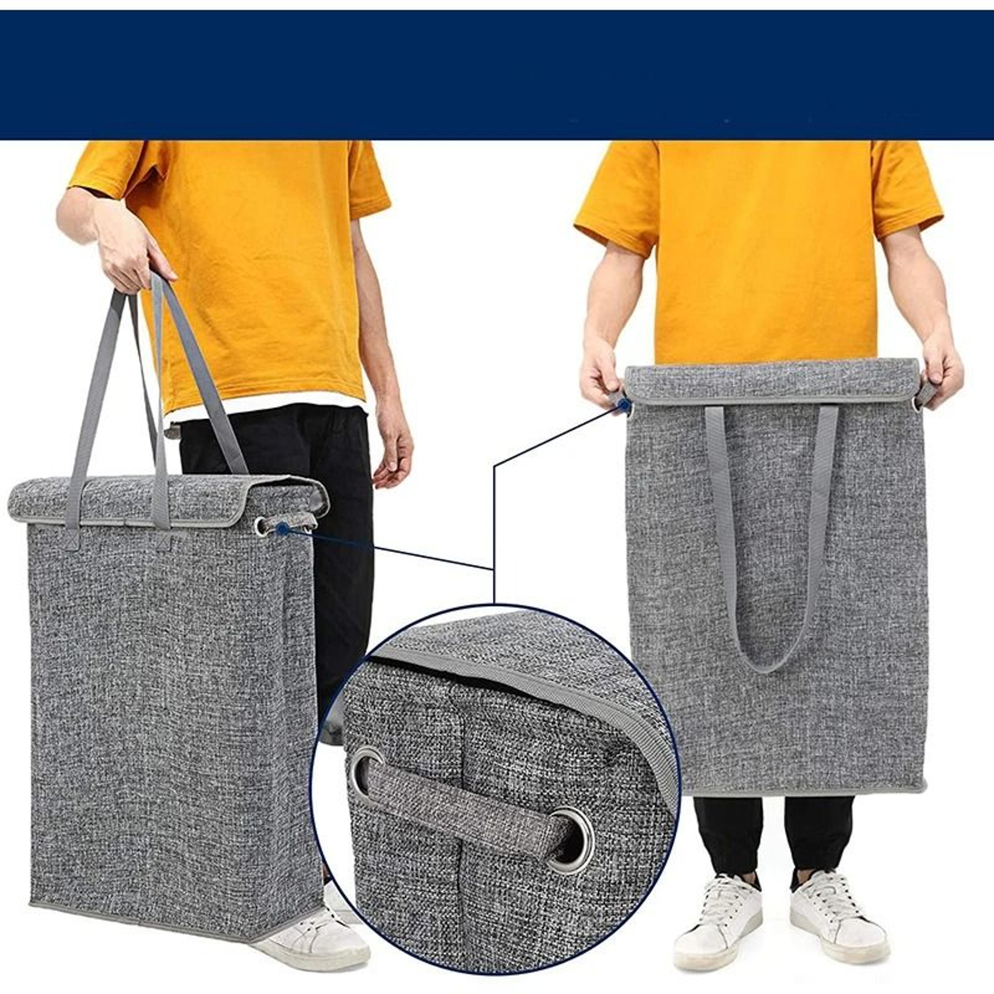 45L Thin Laundry Basket With Cover Narrow Storage Hamper For Bedroom And Laundry Organization 1