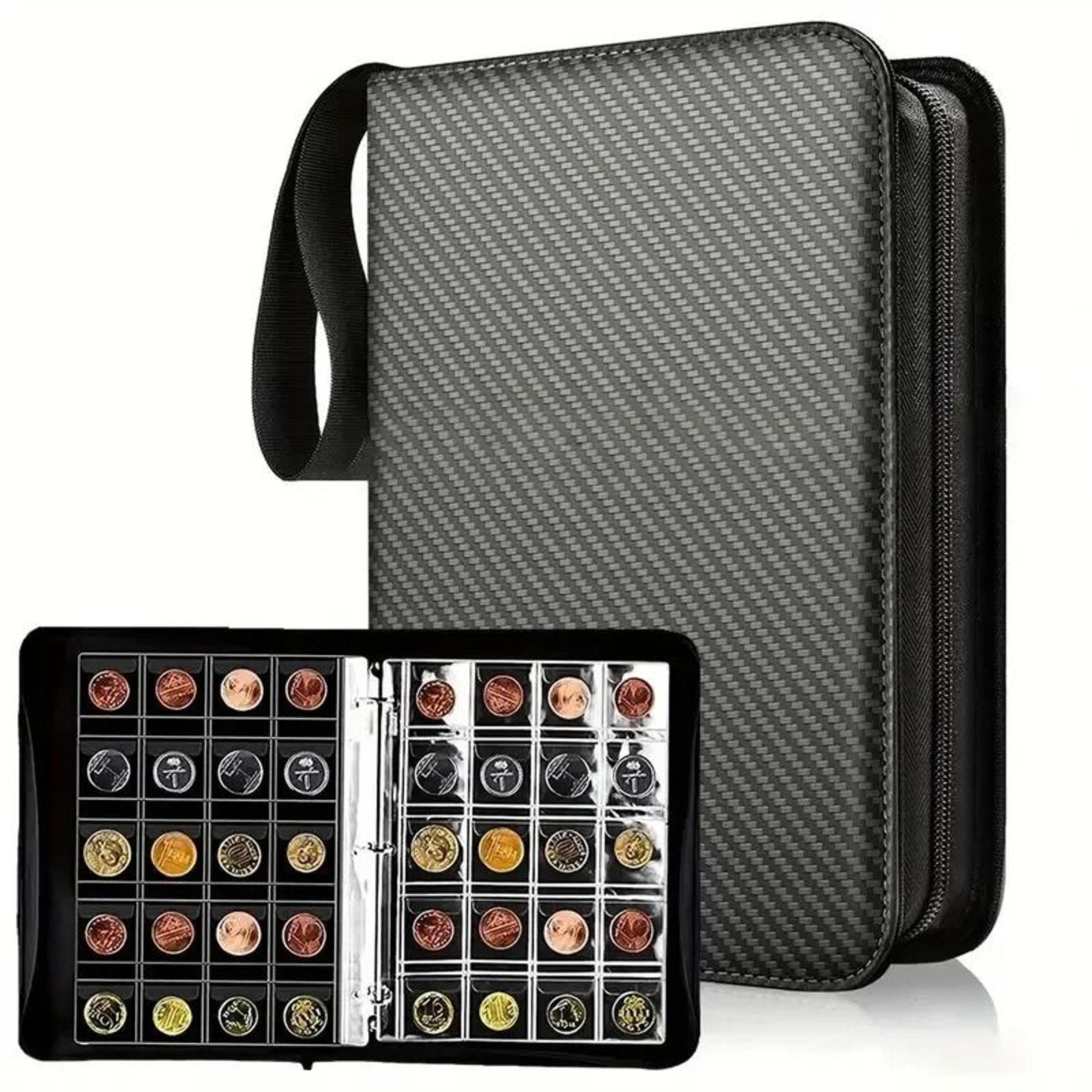200 Pocket PU Leather Coin Collection Album With 10 Pages  Storage For Paper Currency 0