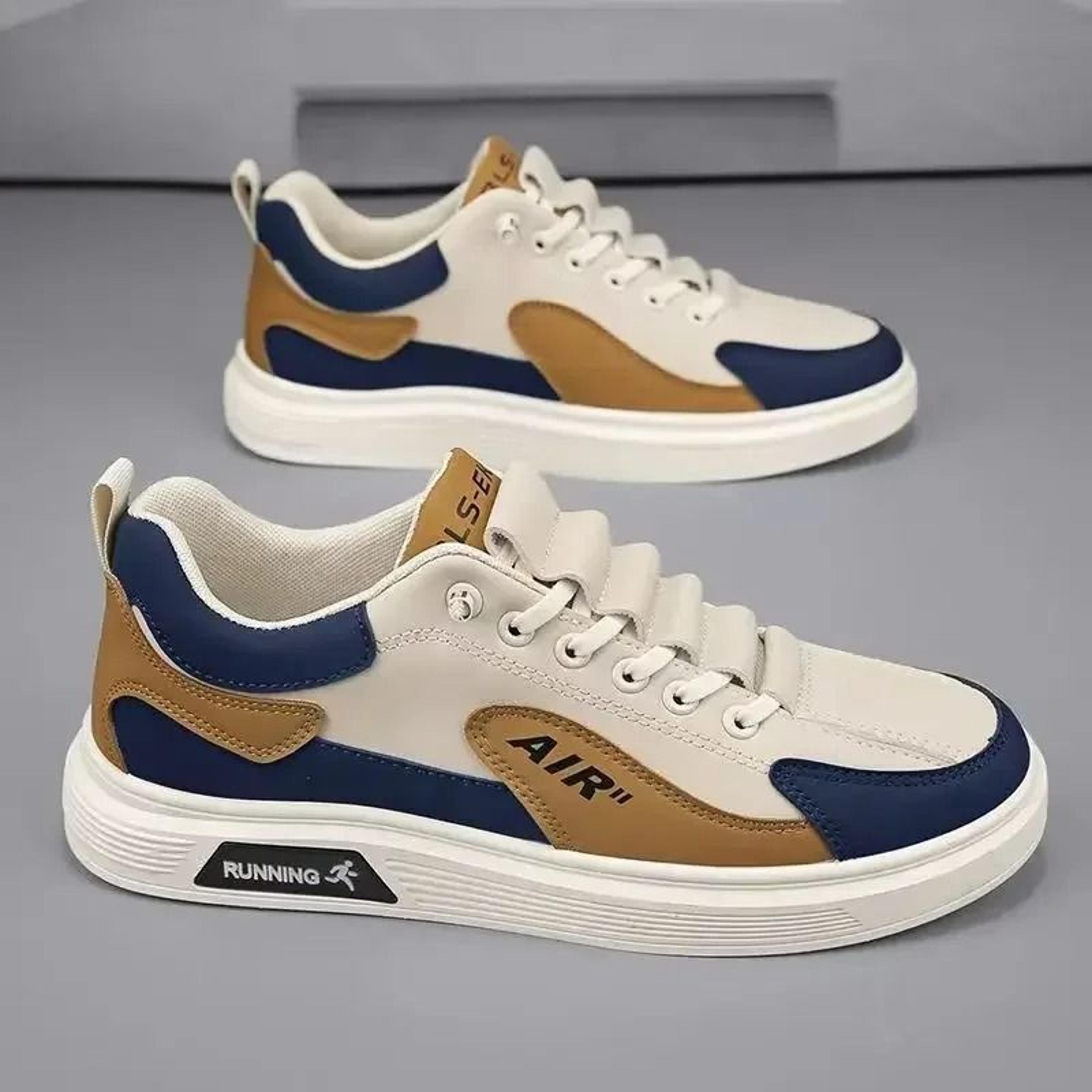 Men Leather Low Top Casual Sneakers Trendy Running Style 11