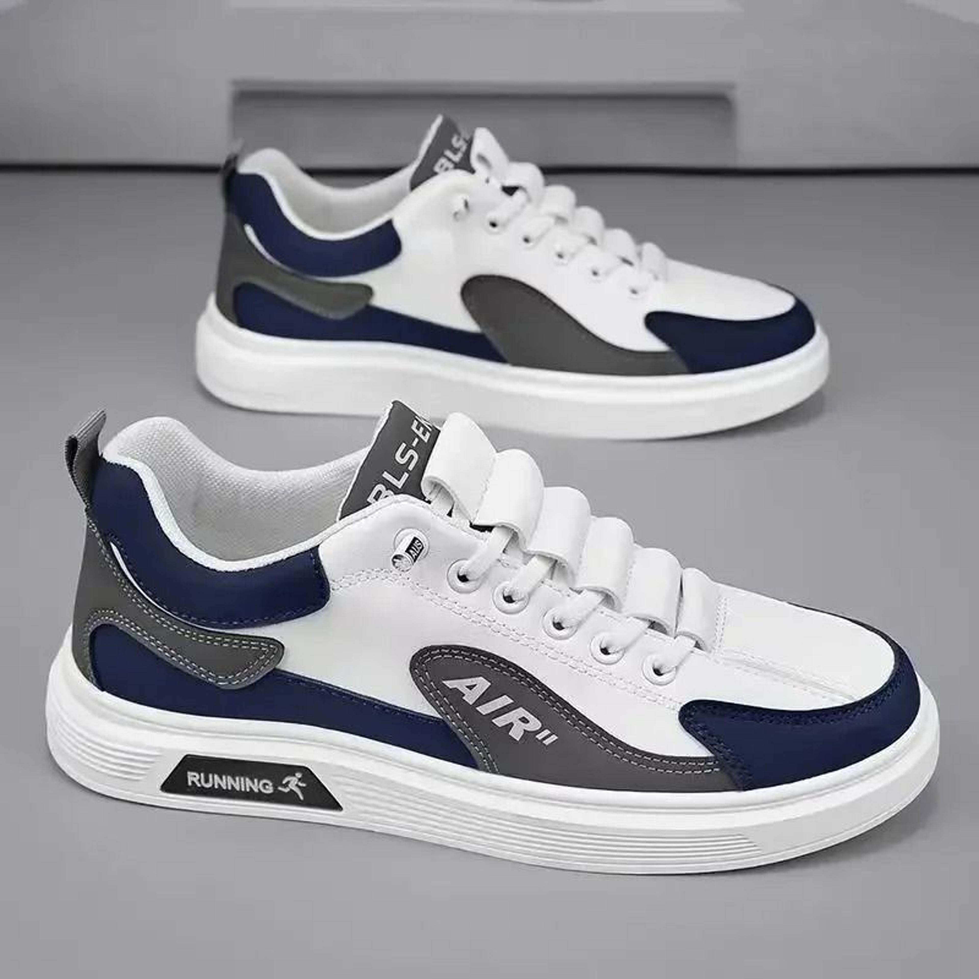 Men Leather Low Top Casual Sneakers Trendy Running Style 1