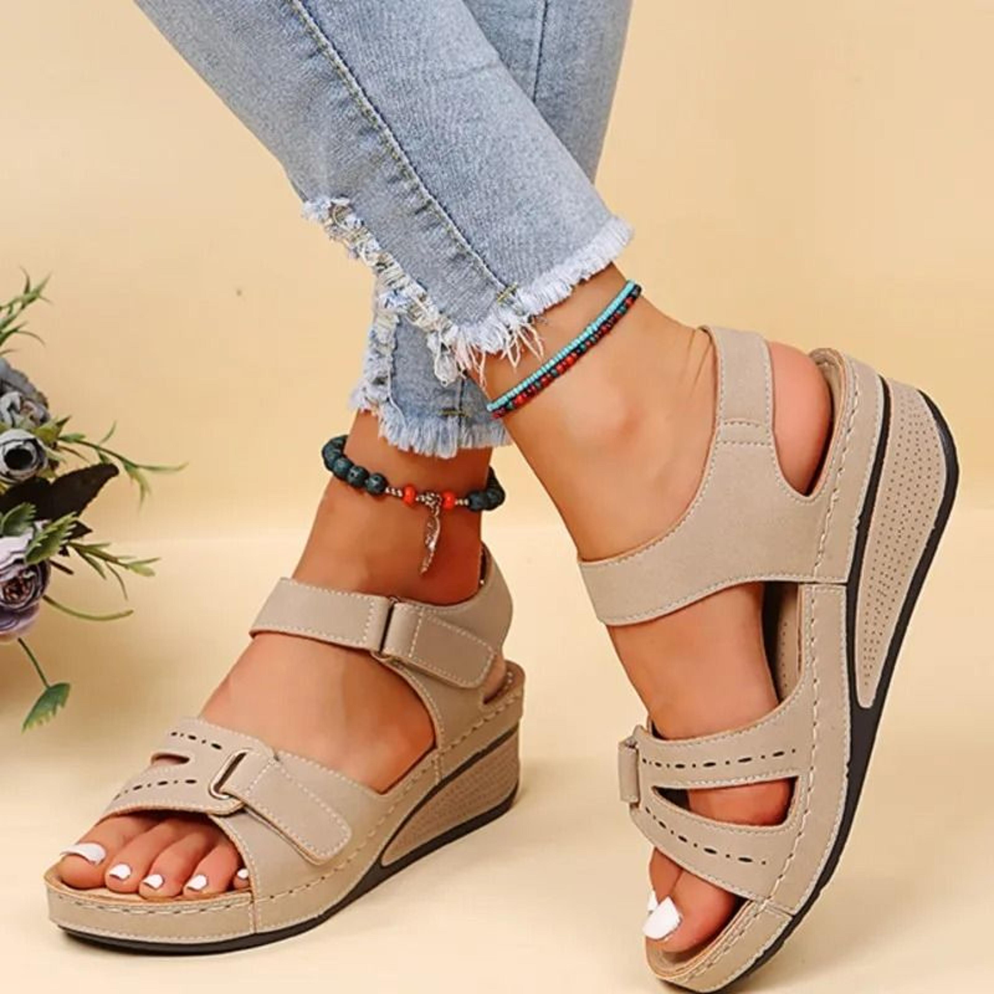 Women Soft Slip On Open Toe Casual Sandals Comfortable Walking Summer Footwear 0