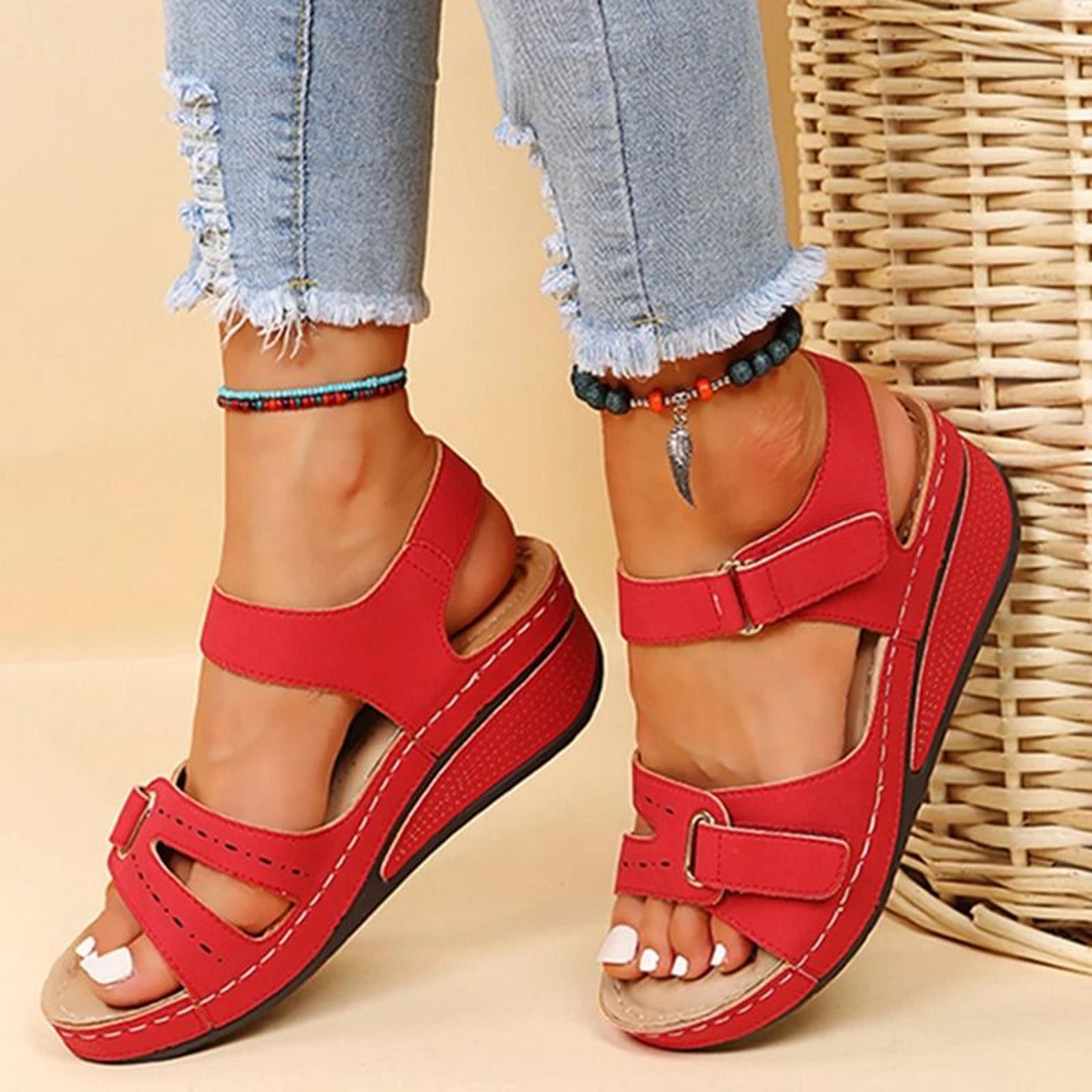 Women Soft Slip On Open Toe Casual Sandals Comfortable Walking Summer Footwear 5
