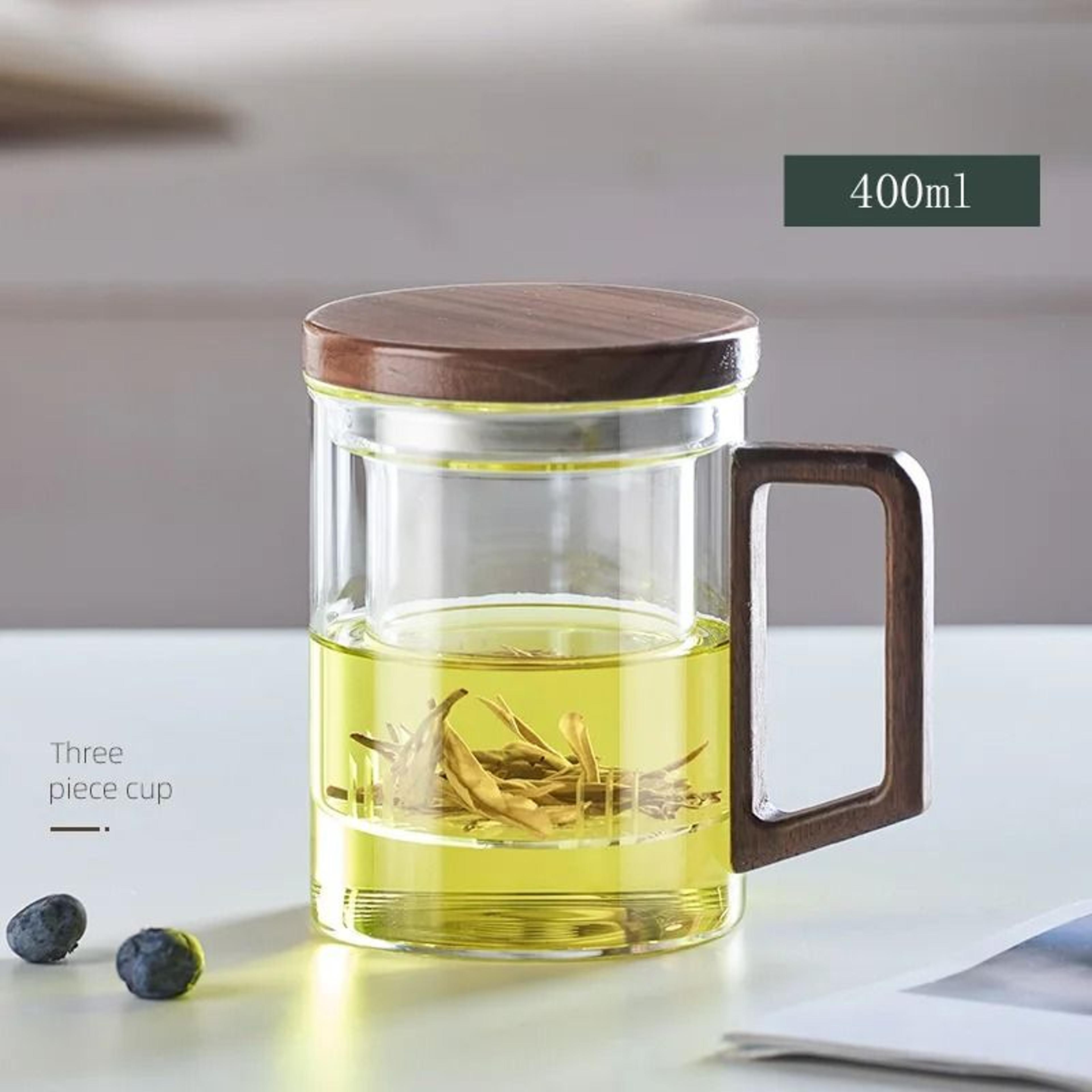Glass Tea Cup With Wood Handle And BuiltIn Filter For Kung Fu Tea Rituals 6