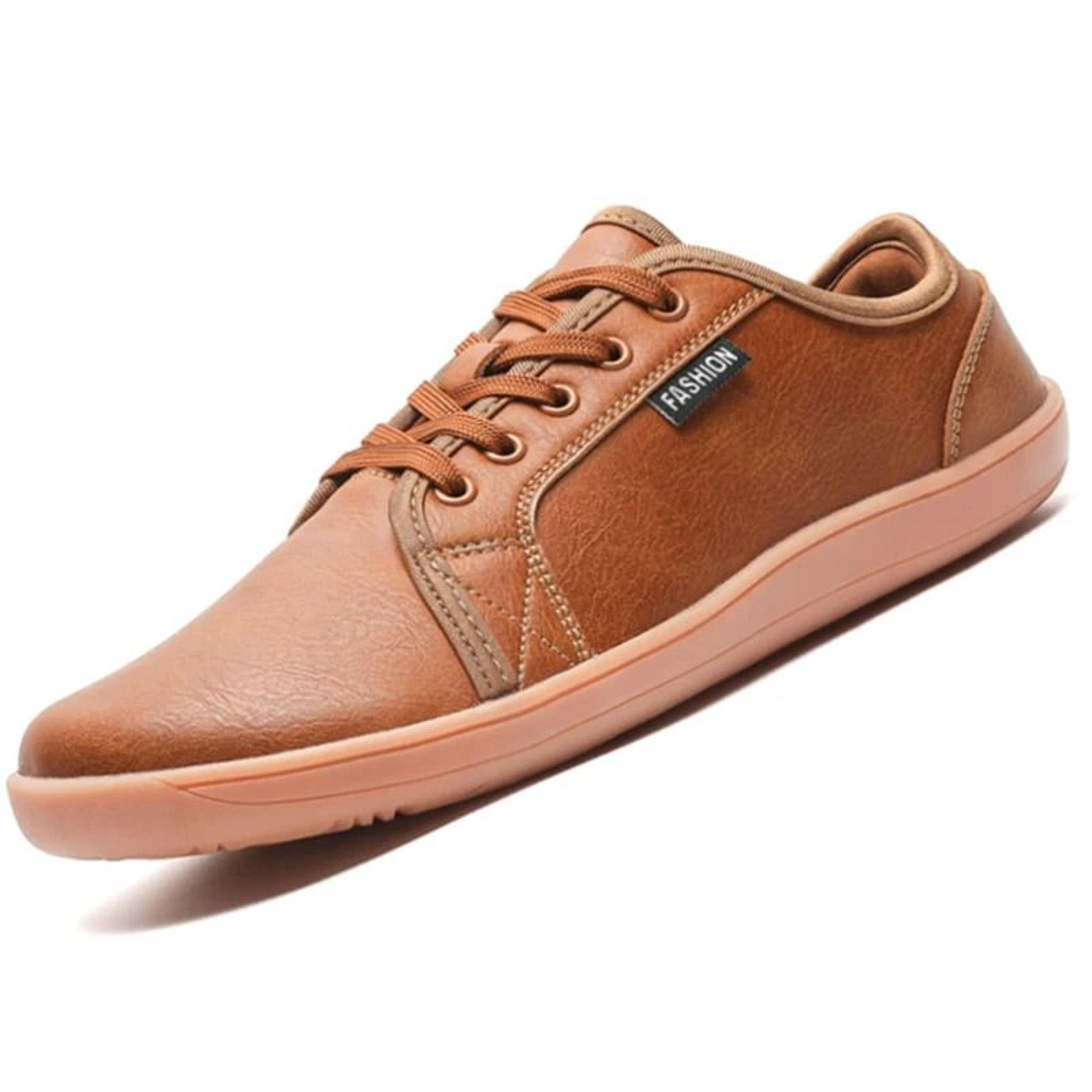 Mens Minimalist Split Leather Wide Toe Box Barefoot Sneakers 5