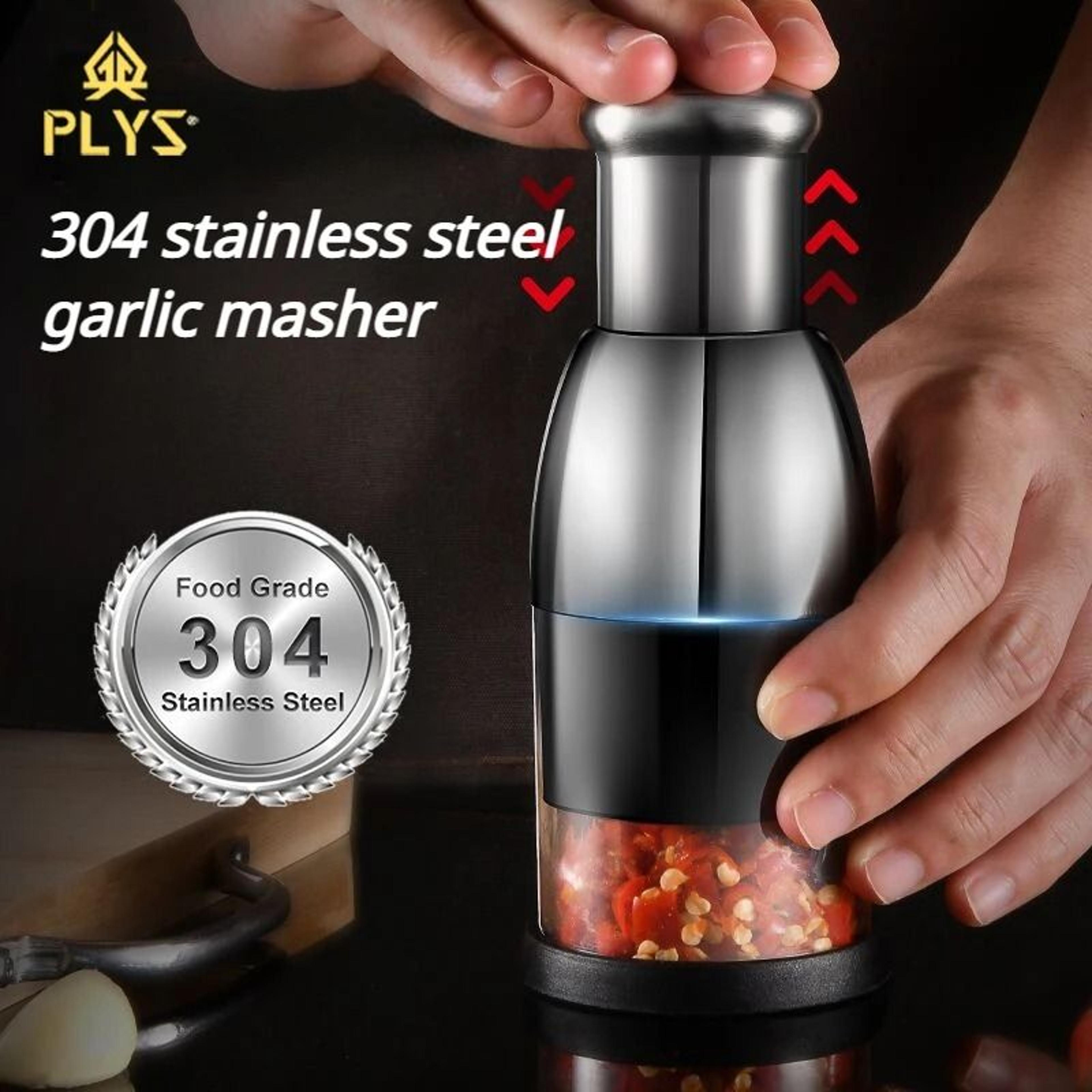 Stainless Steel Garlic Masher Manual Press Kitchen Chopper Tool 0