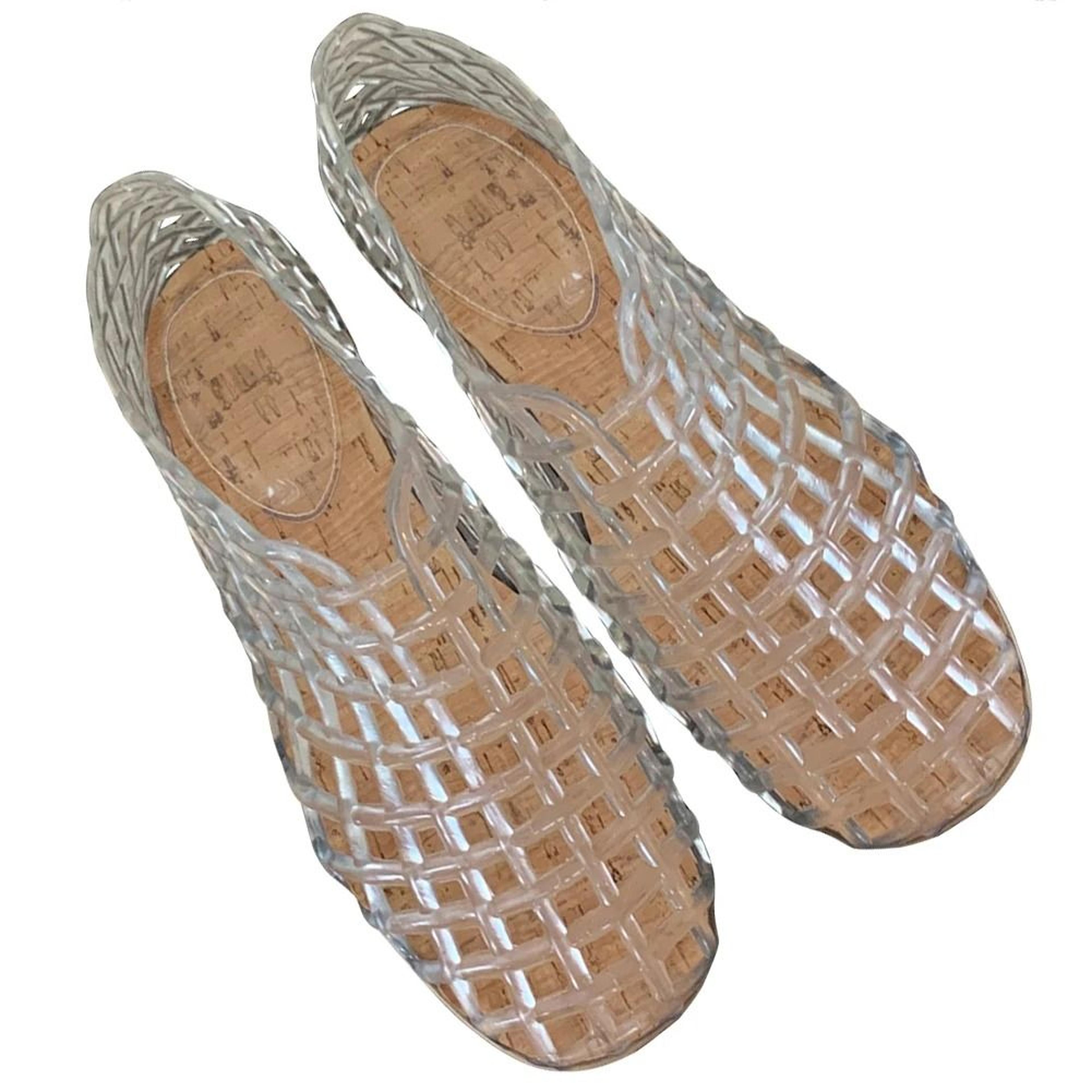 Women Mesh Jelly Ballet Flats Hollow Square Toe Summer Beach Shoes 10