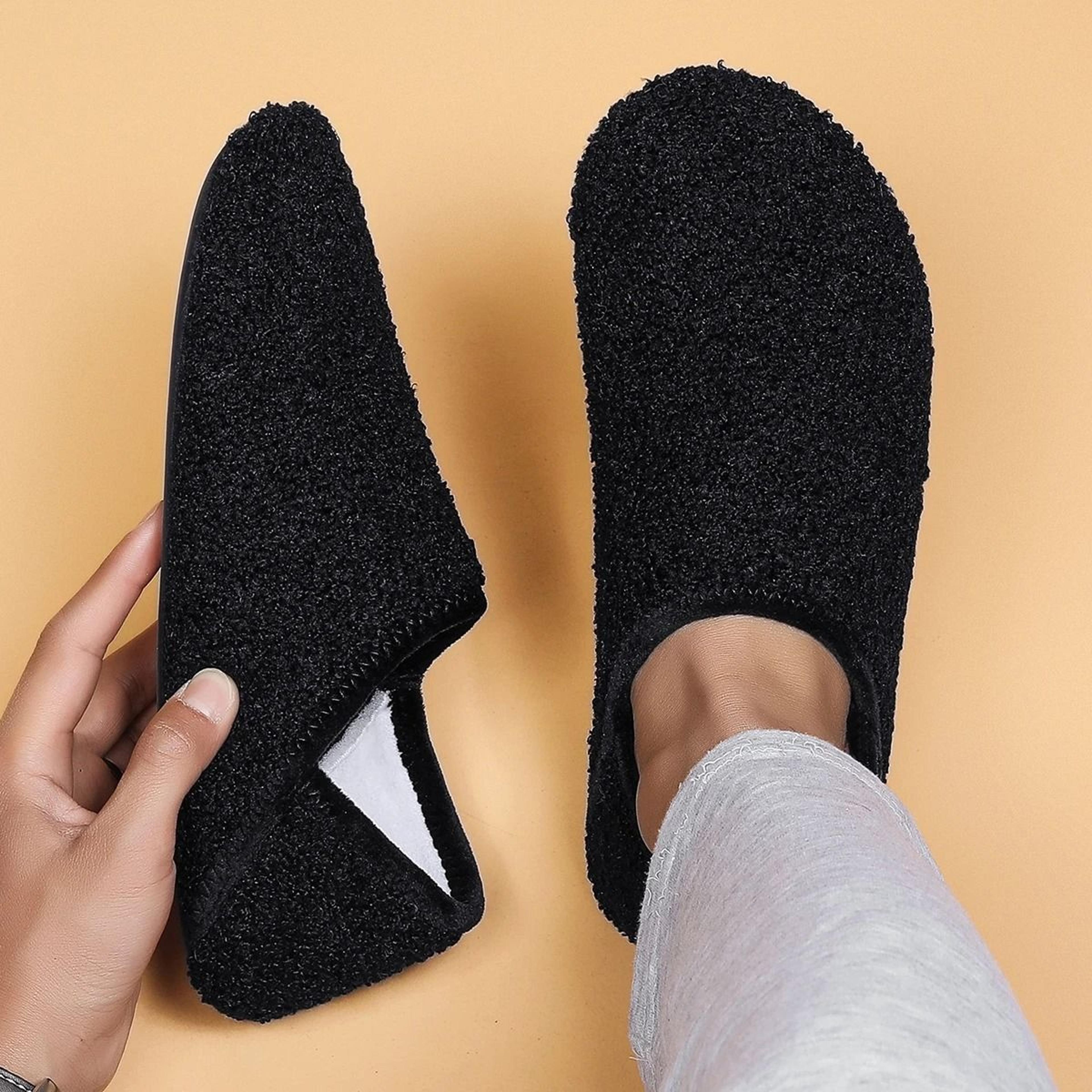 Mens Lightweight Fleece Cotton Indoor Slippers 1