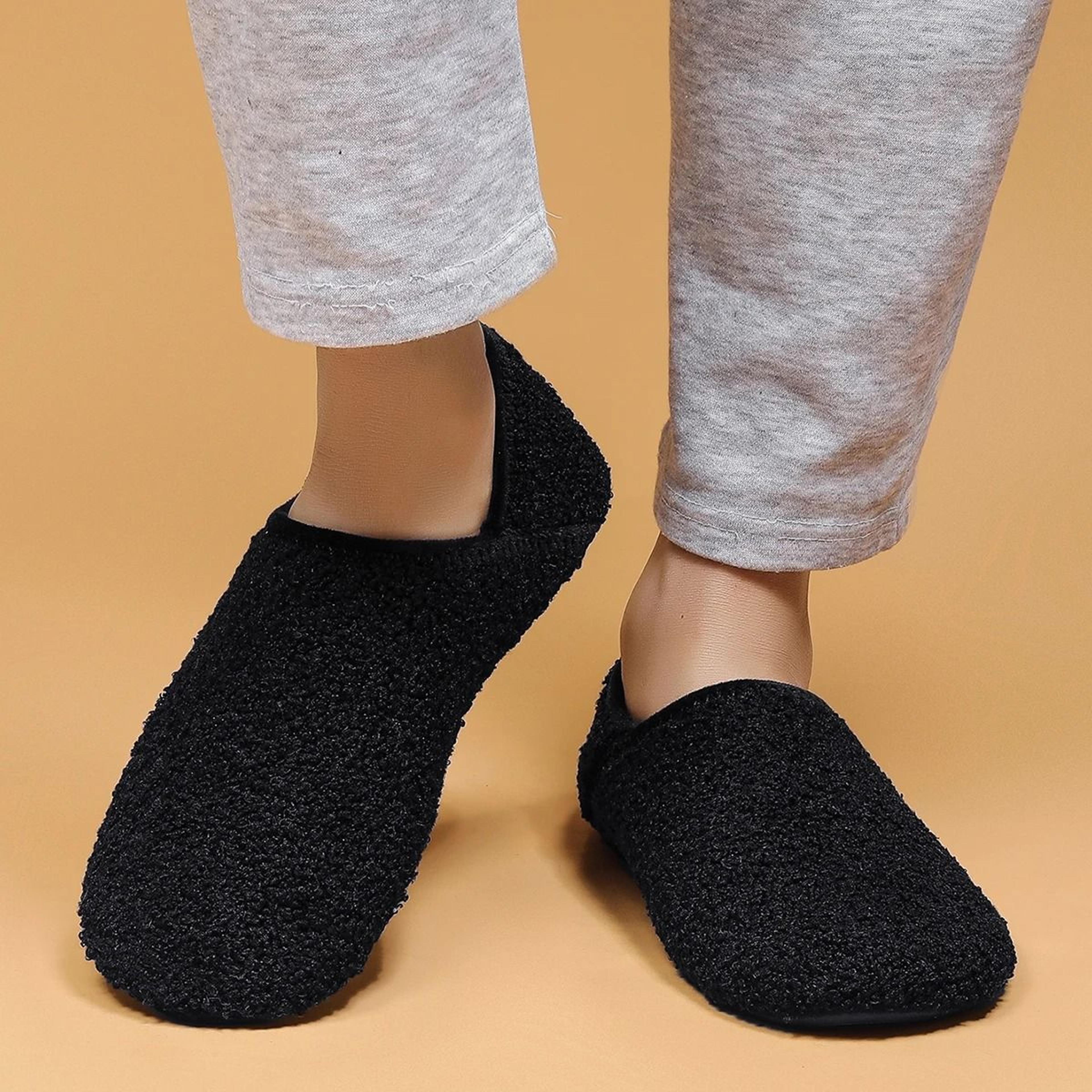 Mens Lightweight Fleece Cotton Indoor Slippers 4
