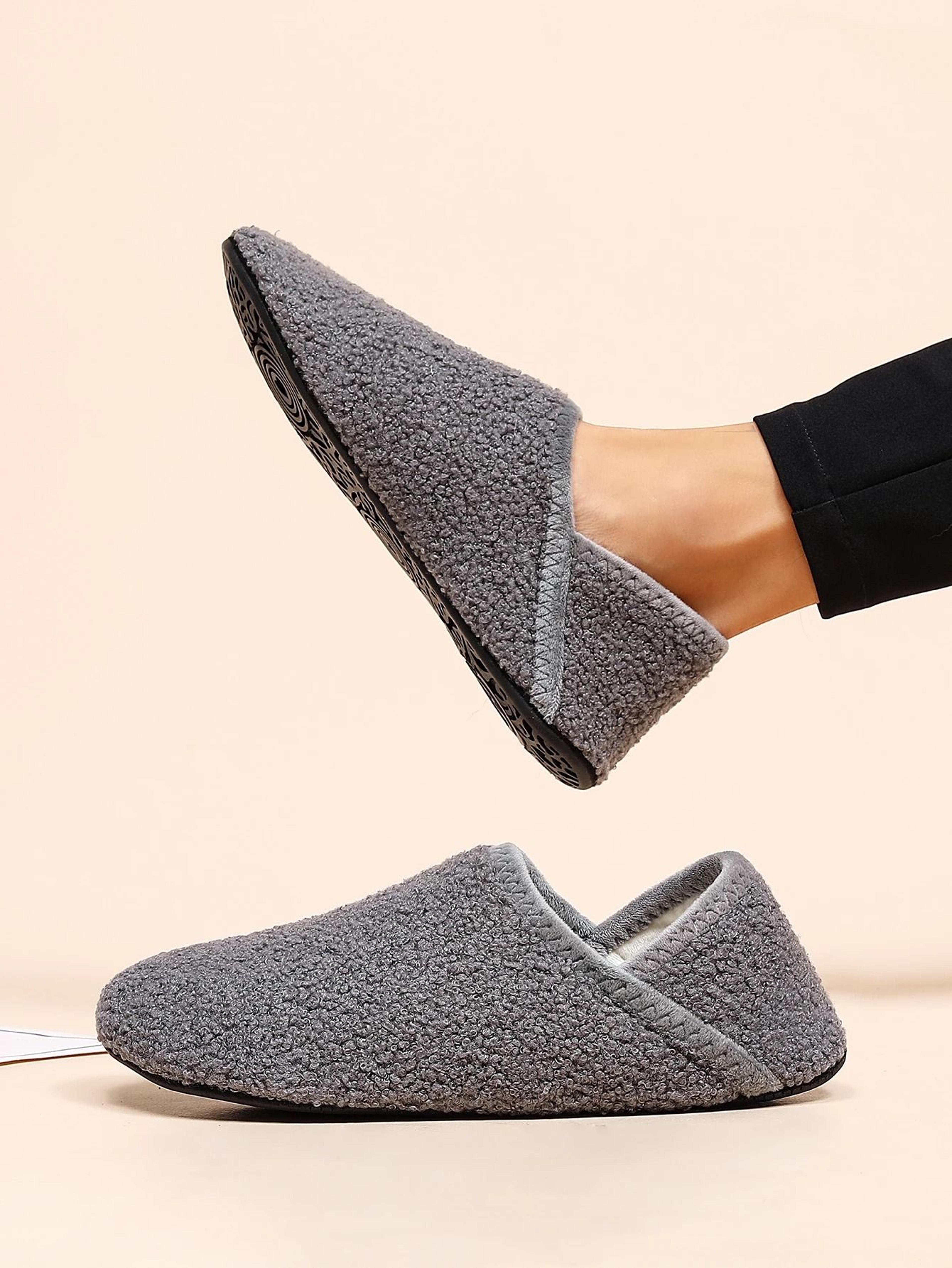 Mens Lightweight Fleece Cotton Indoor Slippers 7