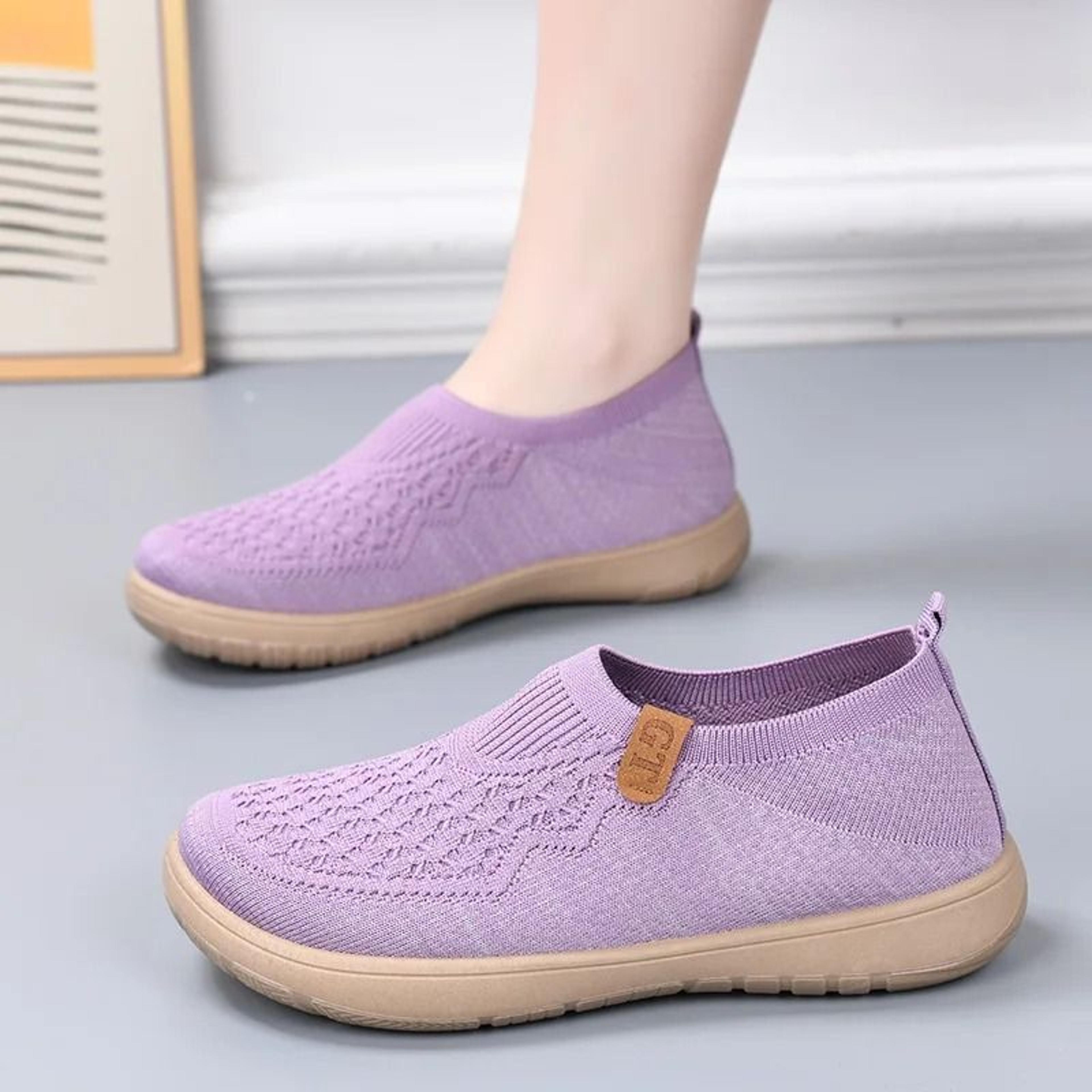 Womens Slip On Lightweight Flat Casual Shoes For Comfortable Walking 4