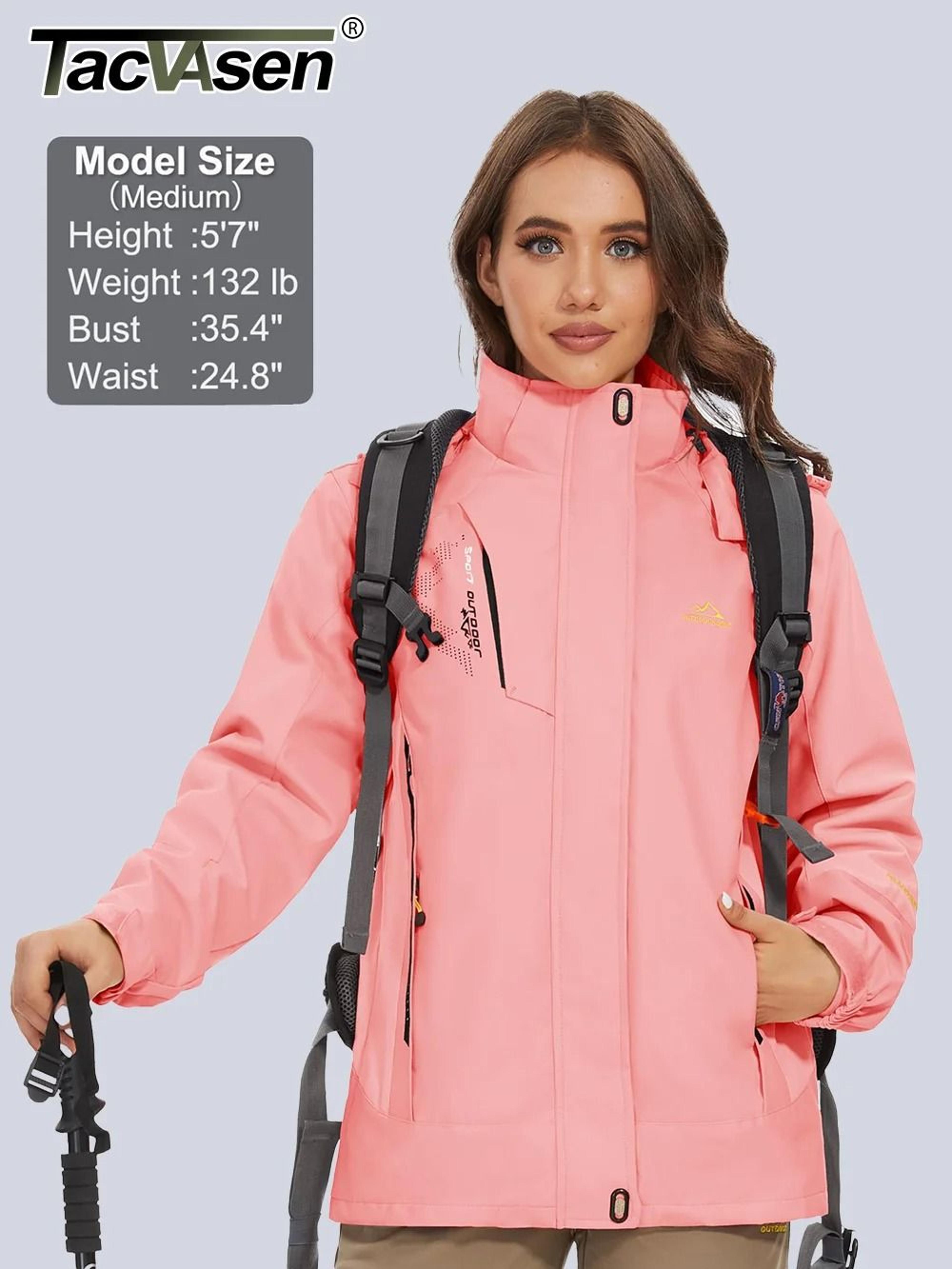TACVASEN 3in1 Waterproof Fleece Jacket Women Rain Ski Parka 3