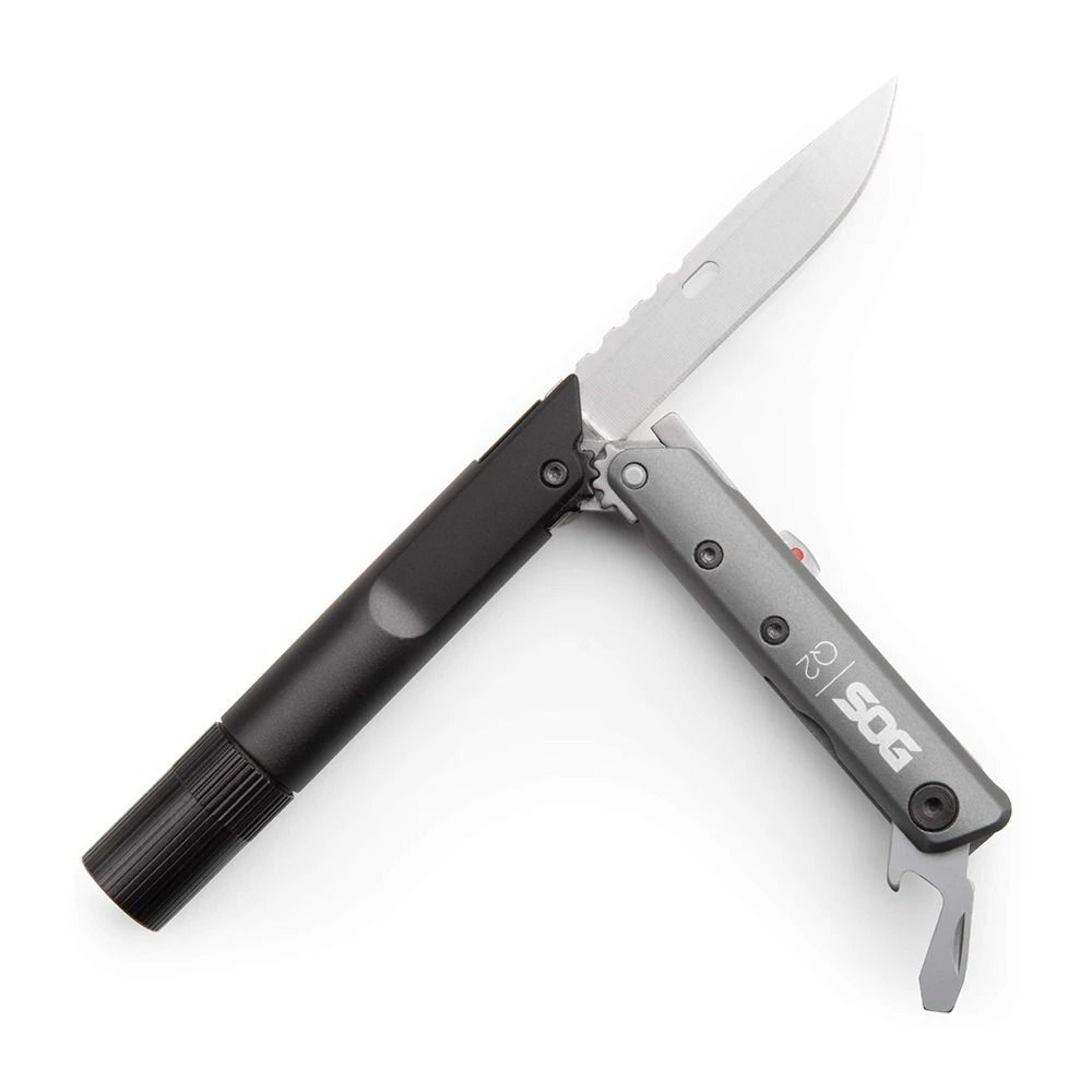 SOG Baton Q2 4in1 EDC Pen Multitool With Flashlight Knife And Screwdriver 6