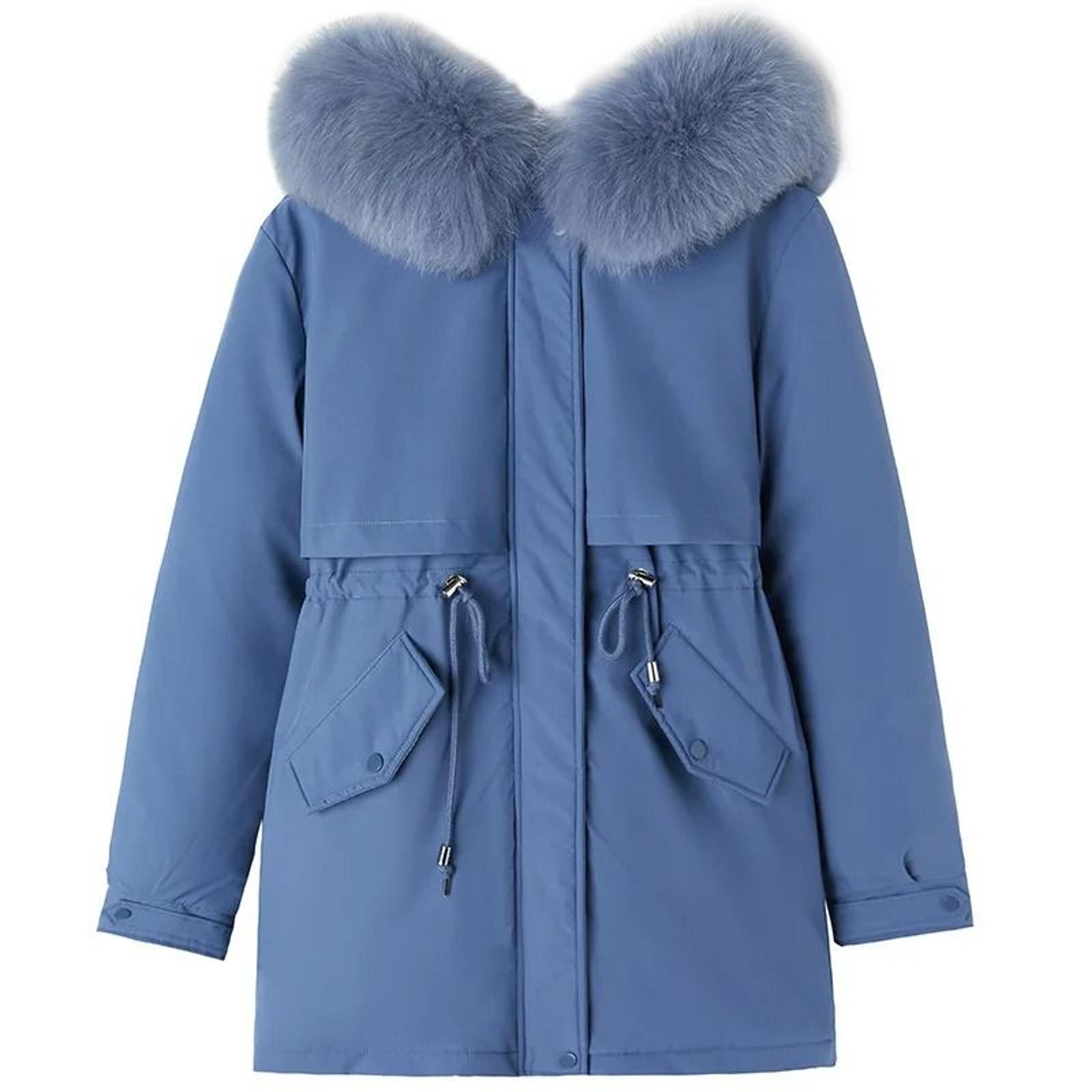 Women Mid Length Drawstring Parka Thick Warm Hooded Coat Spring Autumn 5
