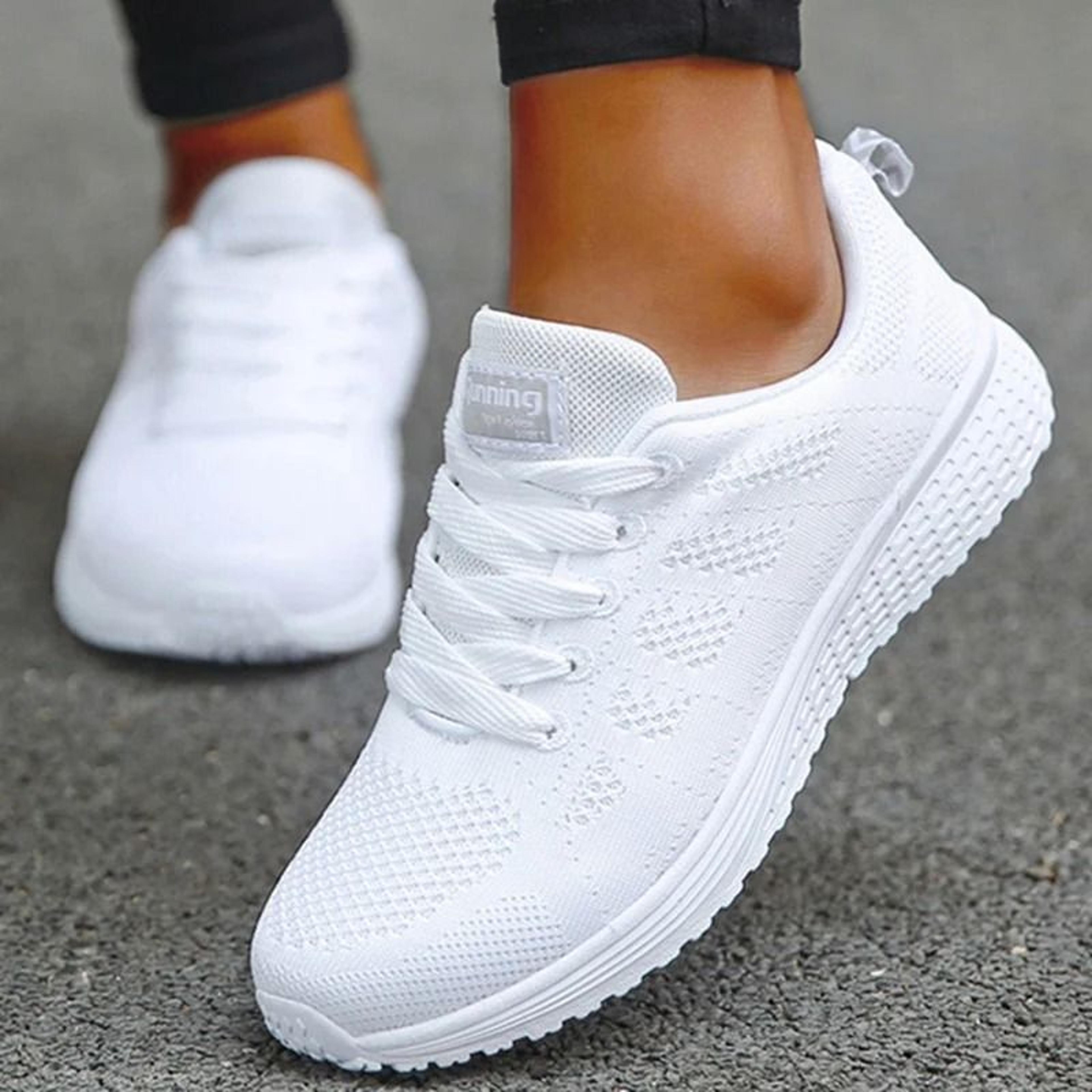 Womens Casual Lace Up Flat Sneakers Soft Comfortable Walking Shoes Plus Size Available 6
