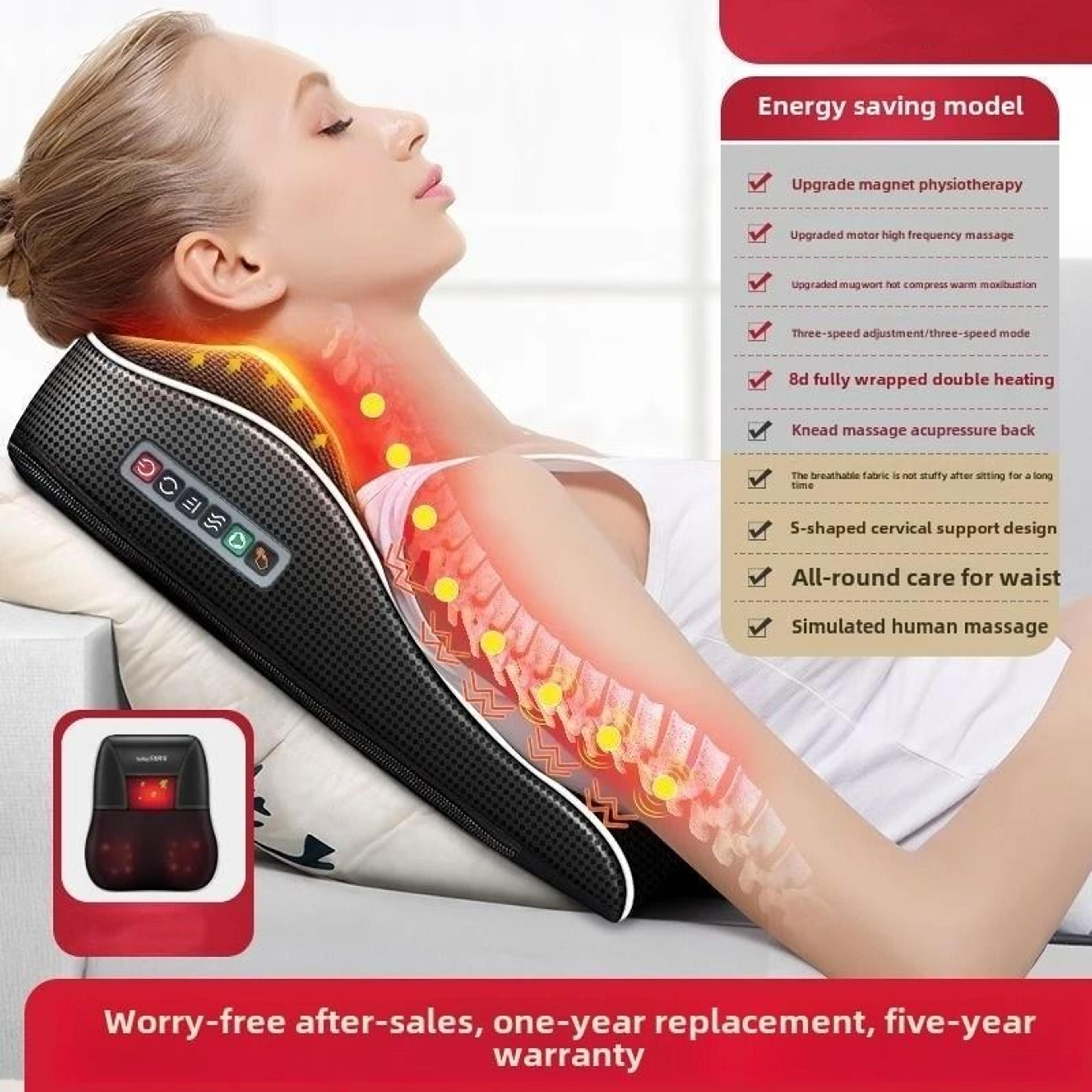 Electric Shiatsu Neck And Cervical Traction Massager Pillow With Heat And Vibration 7