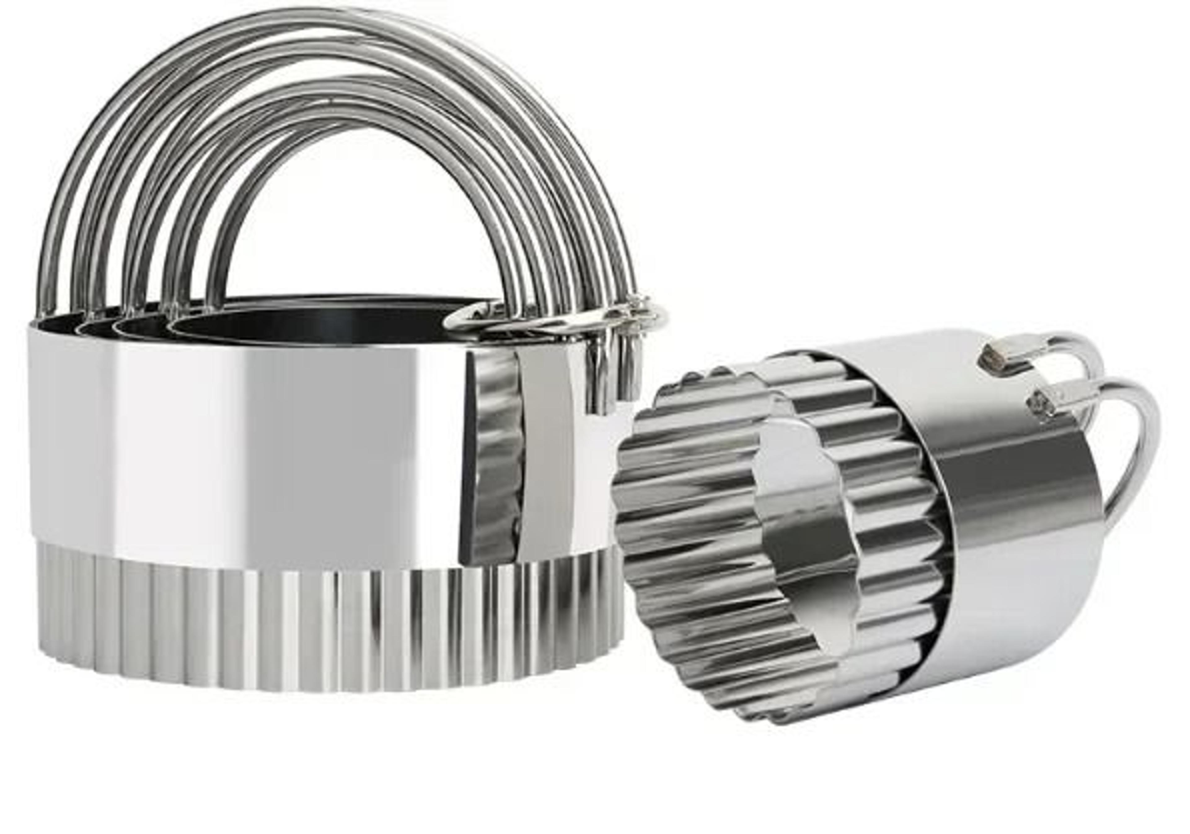 5 Piece Round Stainless Steel Biscuit Cutter Set With Handle 7