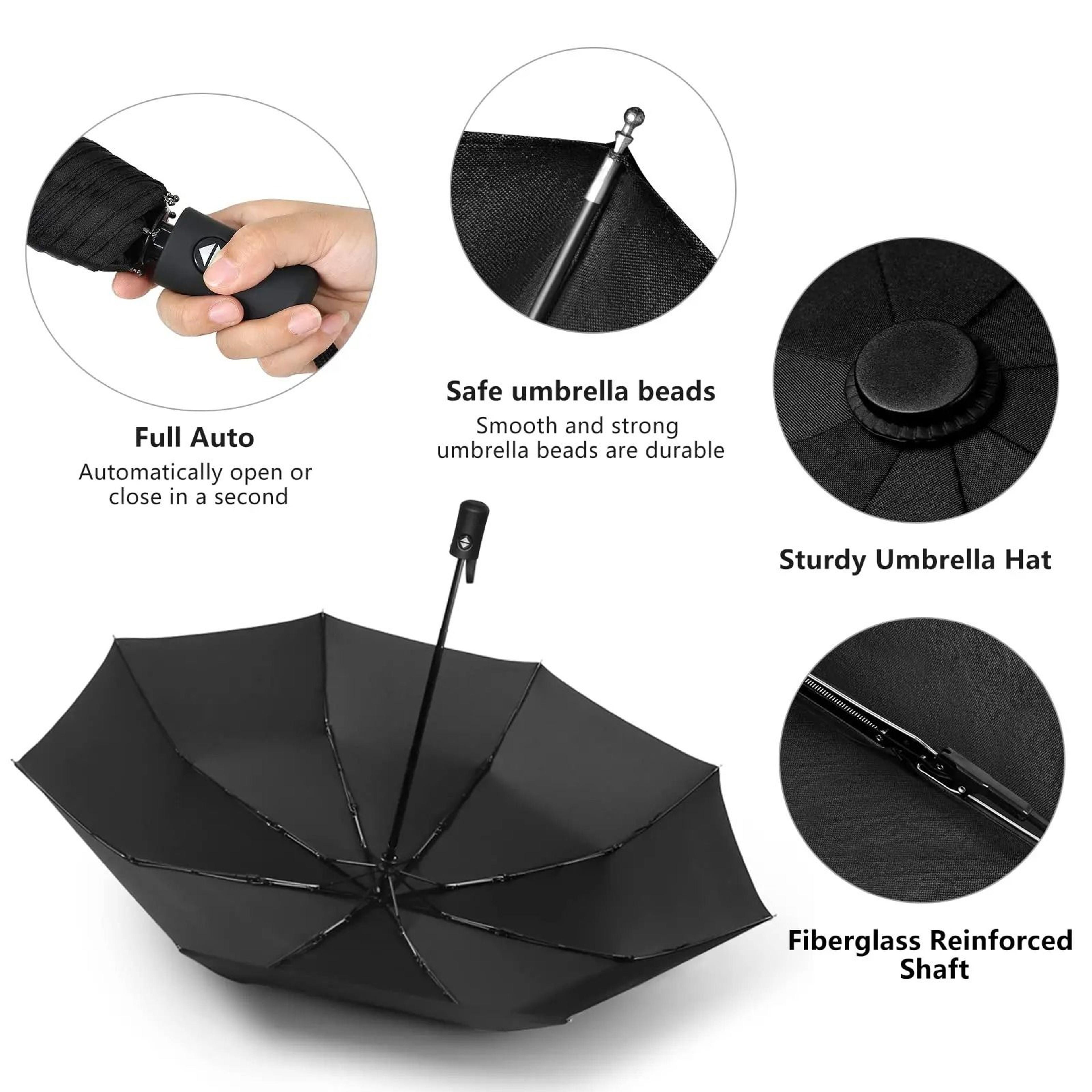 Windproof Double Layer Fully Automatic 12 Bone Umbrella UV Resistant Folding 4