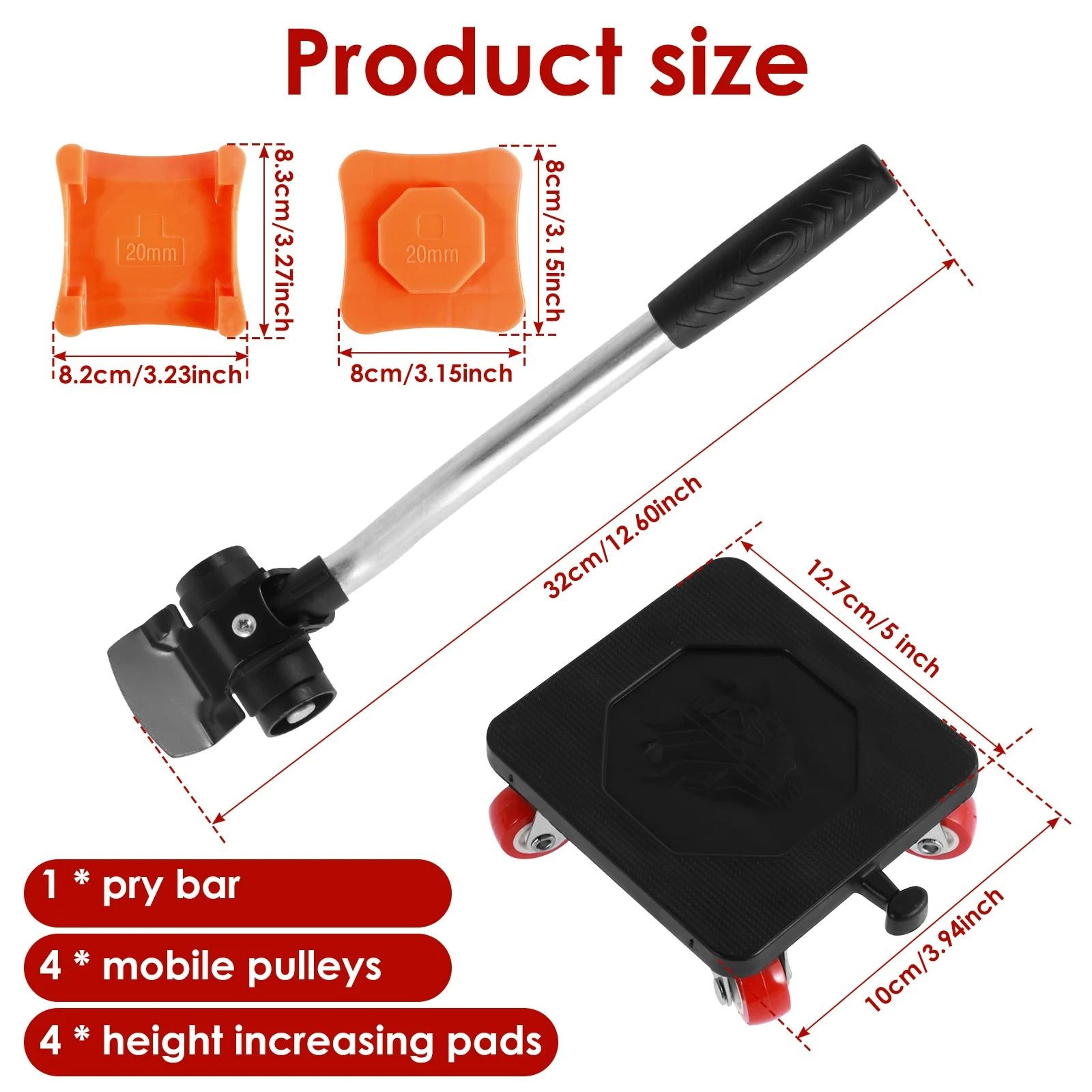 Heavy Duty Furniture Lifter Roller Tool Kit With Appliance Lift Sliders 2