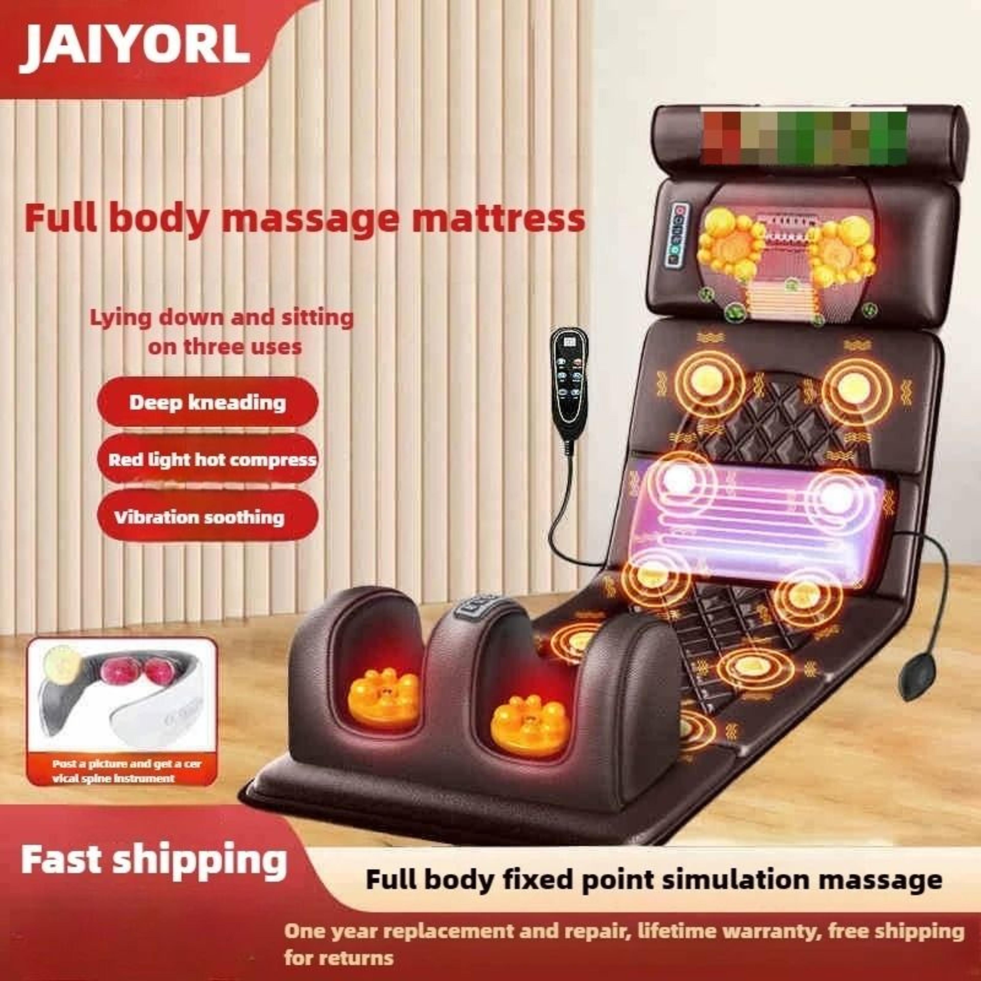 Electric Full Body Massage Mattress With Heating And Hand Control 8