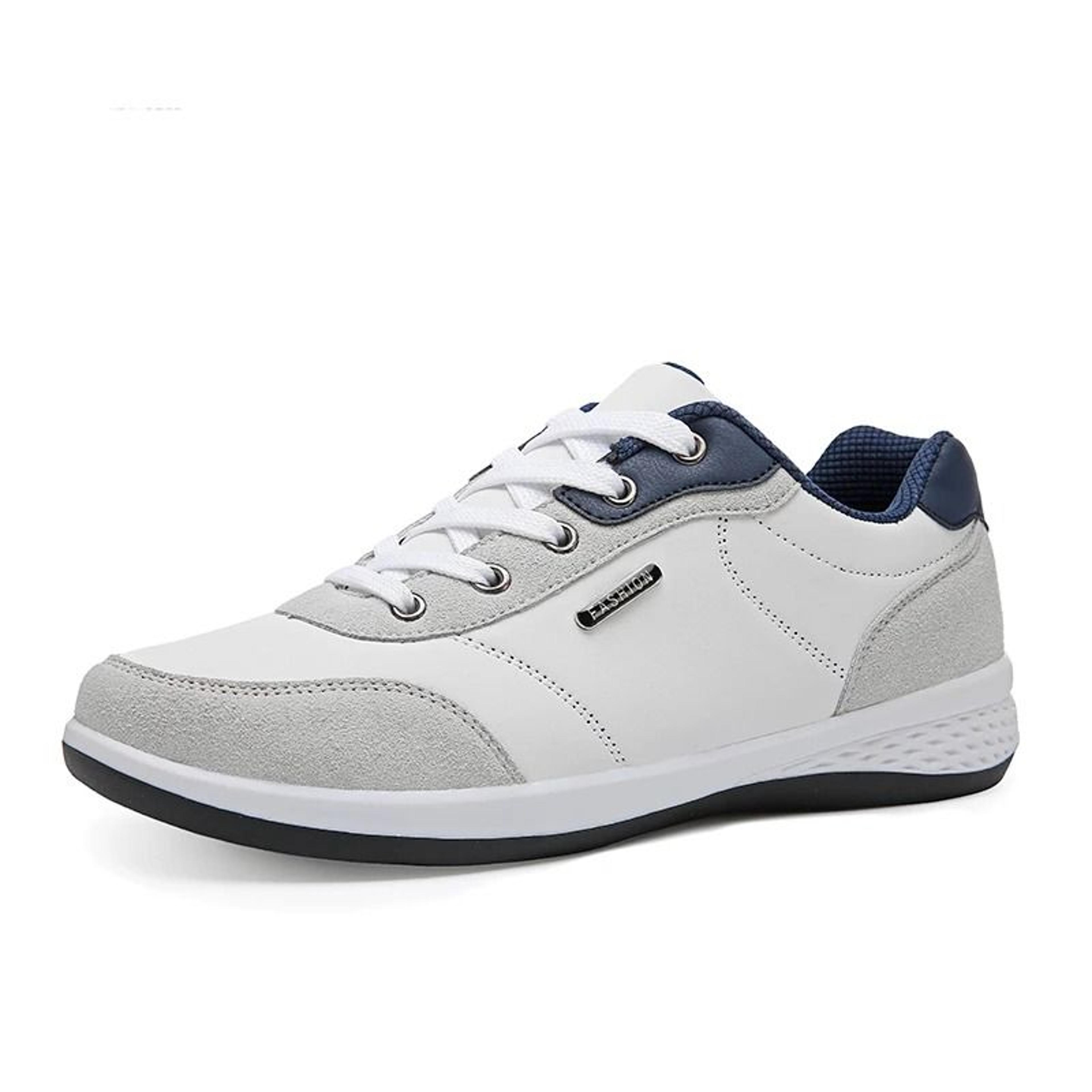 YRZL Men Leather Waterproof Walking Sneakers Comfortable Non Slip Leisure Shoes 9