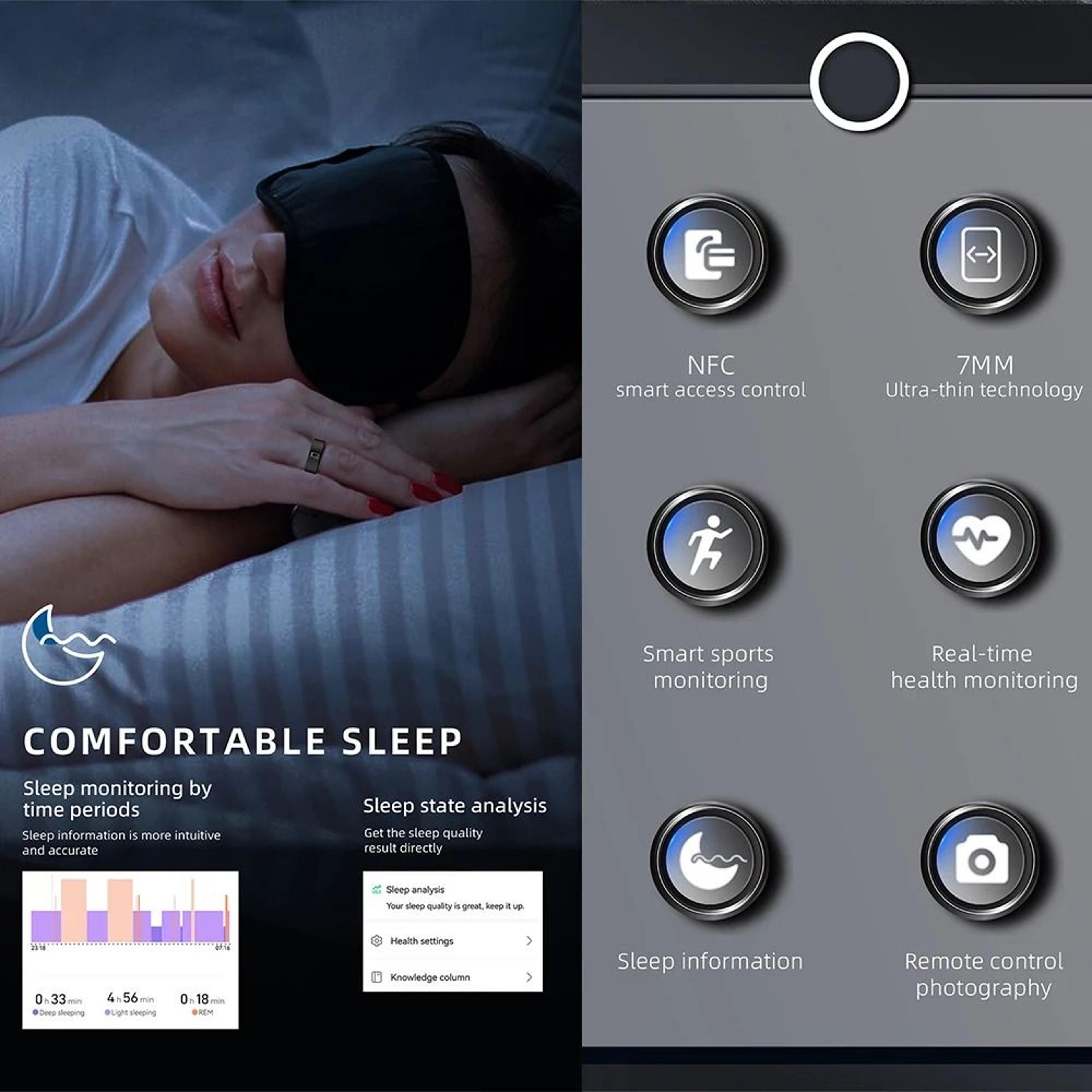 R20 Ceramic Smart Ring With NFC Access Control And Health Monitoring Features 4