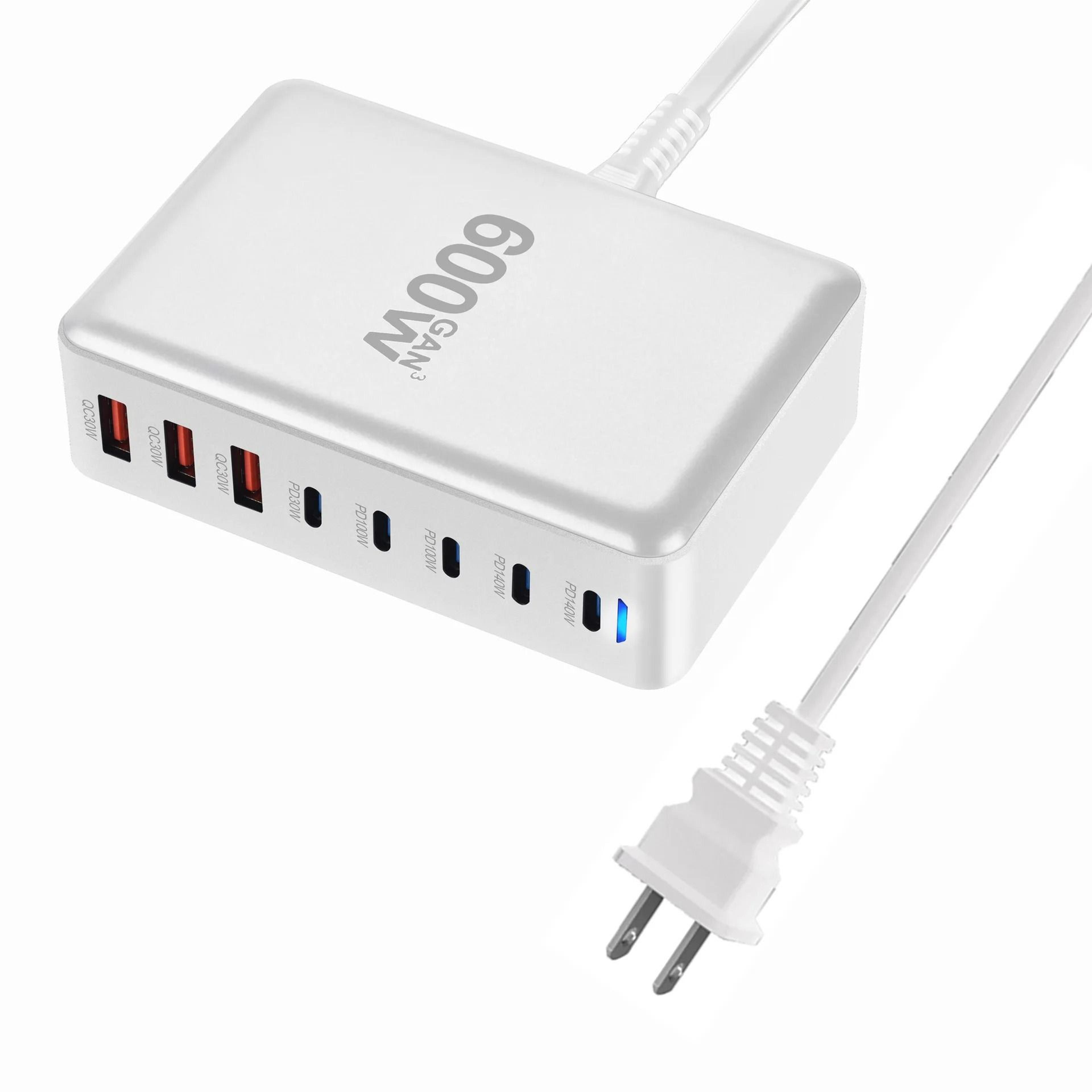 600W GaN Fast Charger 8 Port USB C Charging Station With PD31 10