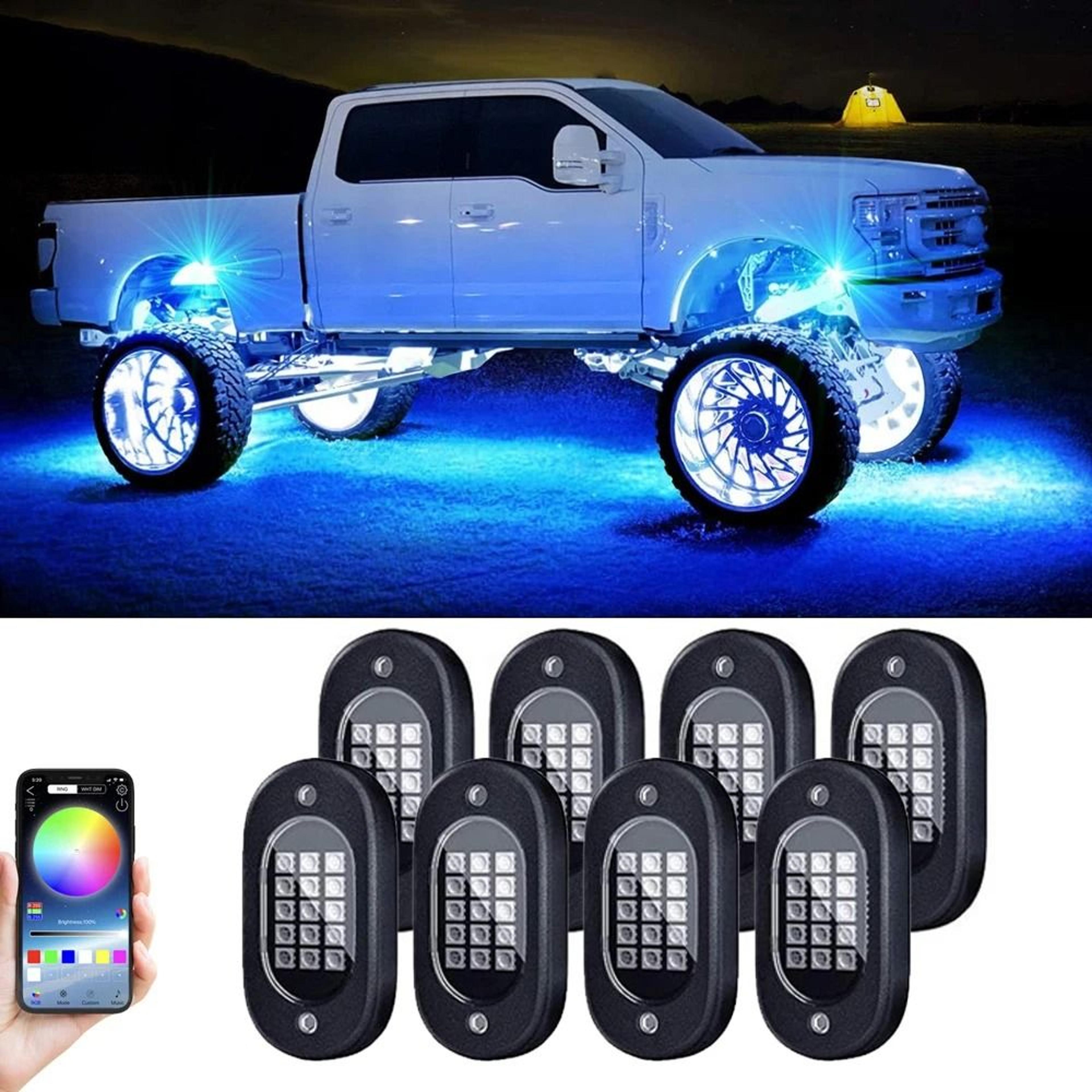 Electric Underglow LED Car Light Kit Underbody RGB Ground Lighting With App Control 8
