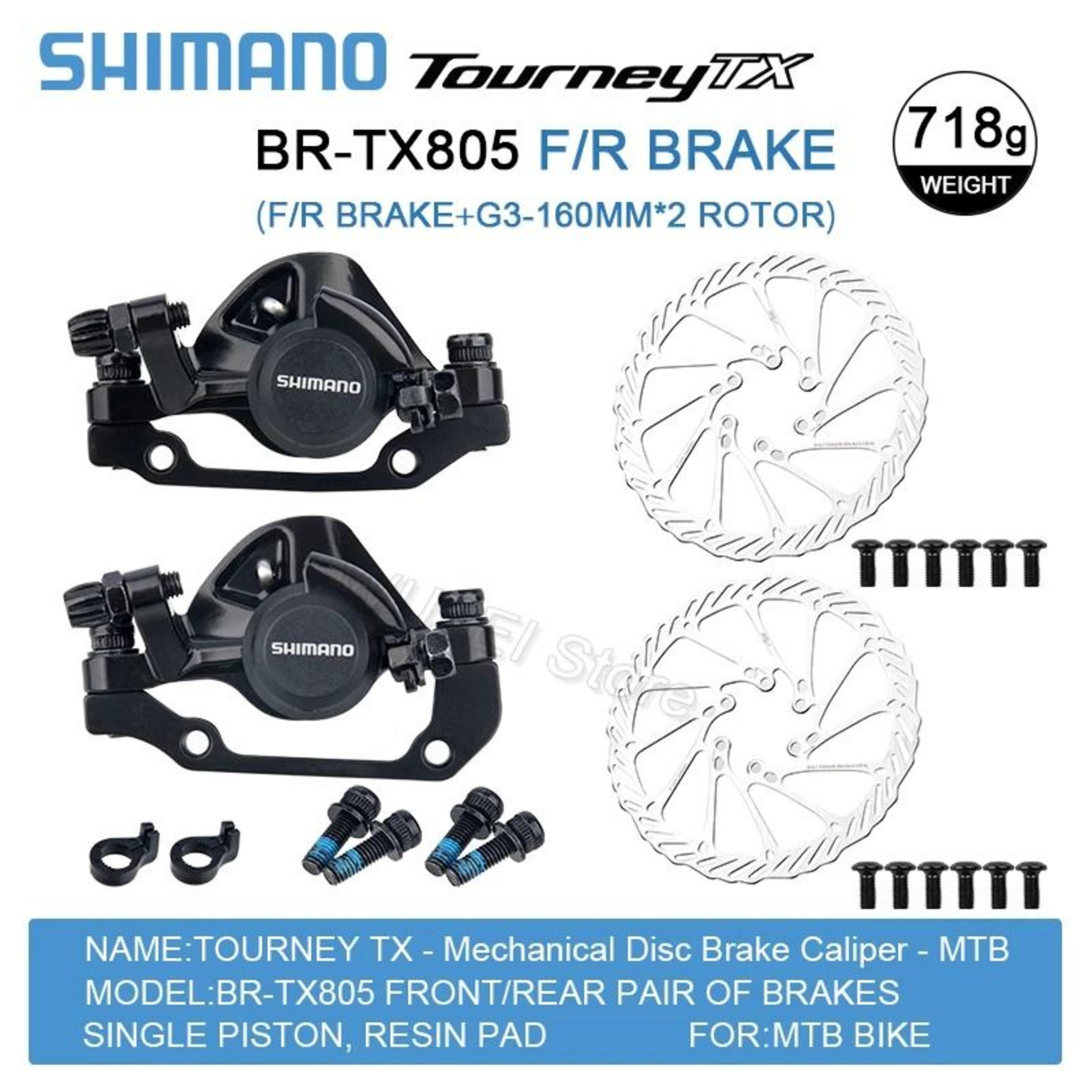 Shimano BR TX805 Tourney TX Mechanical Disc Brake Caliper With Resin Pads 11