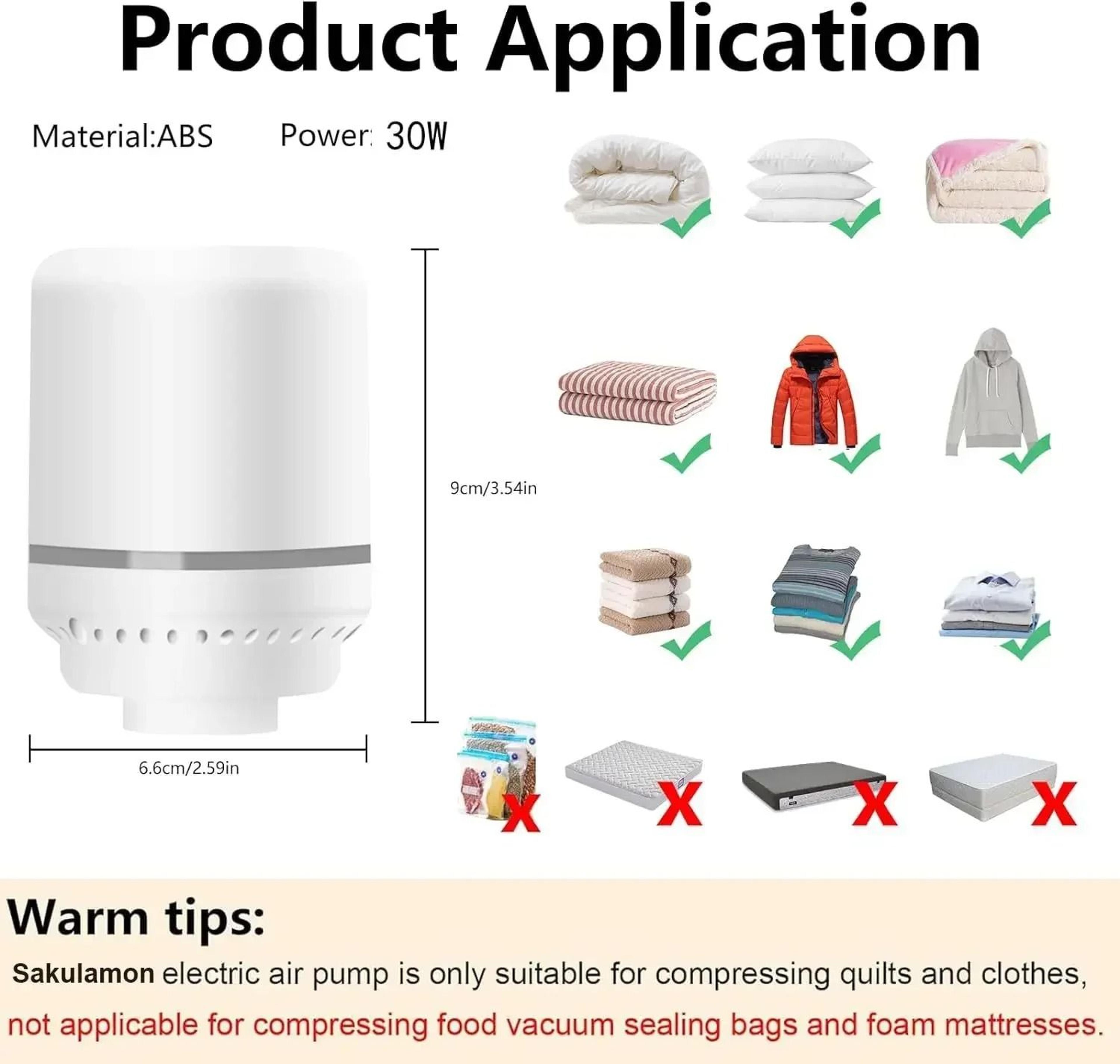 Electric Pump For Vacuum Storage Bags Portable Compression Pump For Clothing And Quilts 2