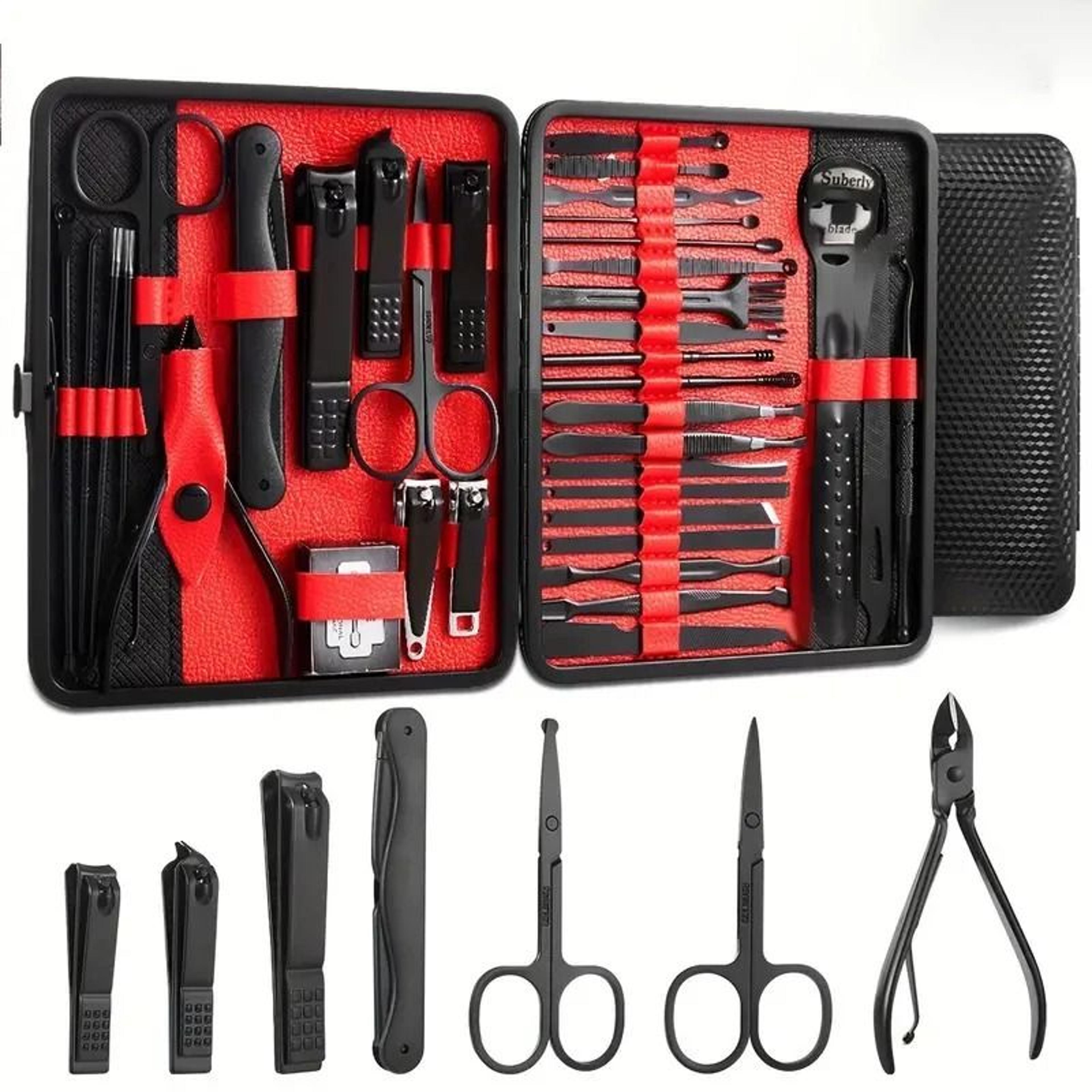 36 Piece Professional Manicure And Pedicure Kit With Scissors Nail Files And Travel Case 1