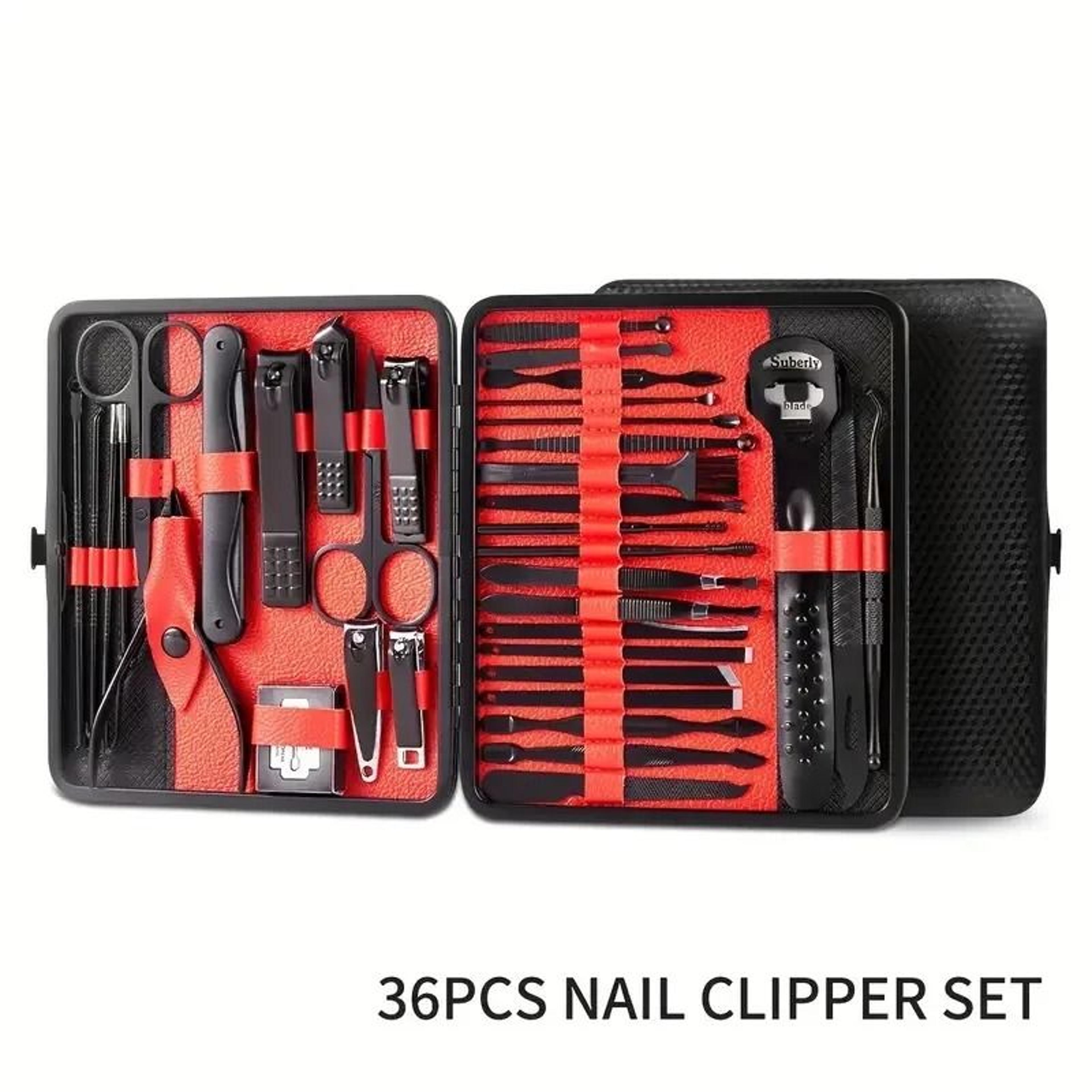 36 Piece Professional Manicure And Pedicure Kit With Scissors Nail Files And Travel Case 7
