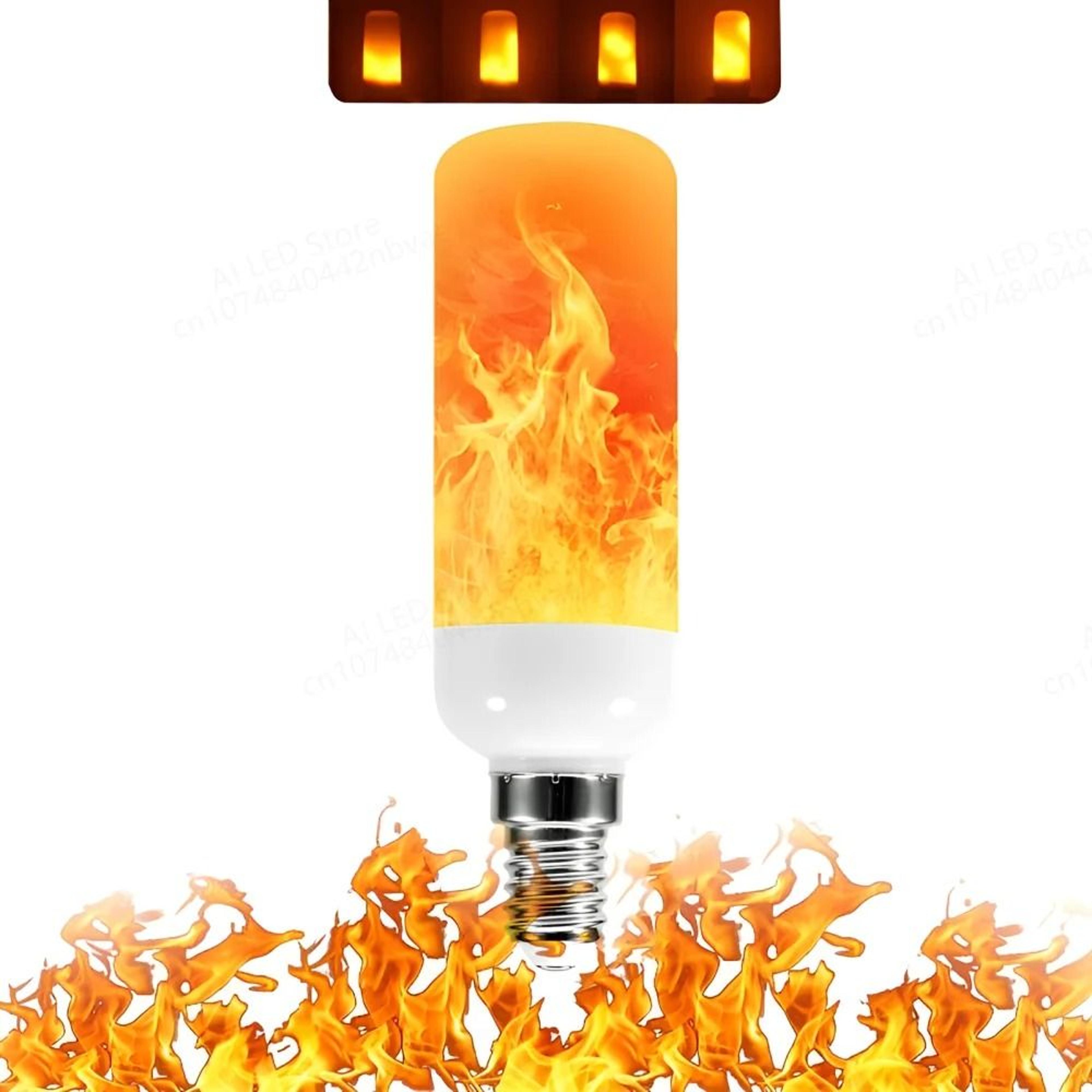 LED Flame Effect Bulb E14 E27 B22 Base Flickering Flame Lamp Light 12