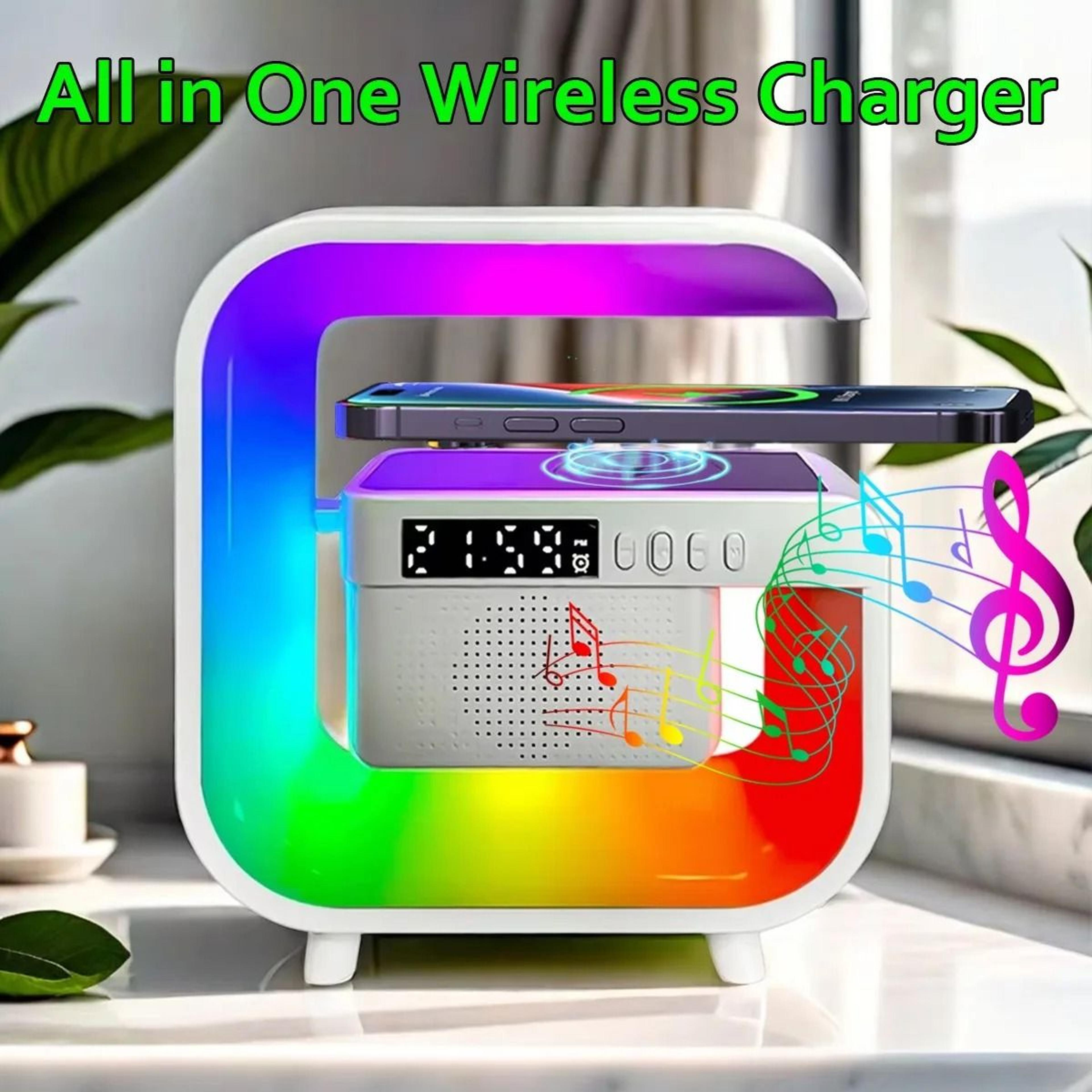 Home Bluetooth Speaker With Wireless Charger And RGB Alarm Clock 0