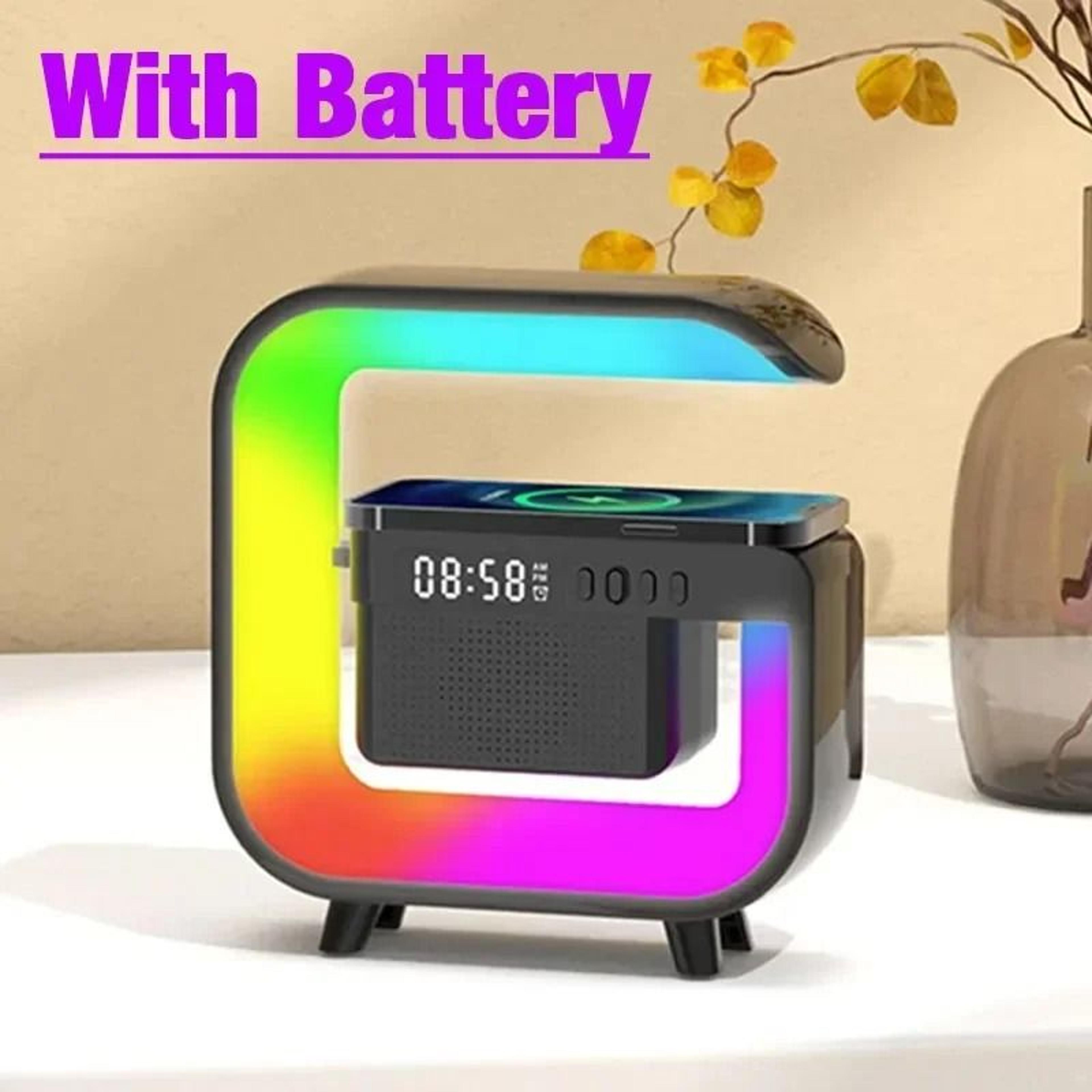 Home Bluetooth Speaker With Wireless Charger And RGB Alarm Clock 7
