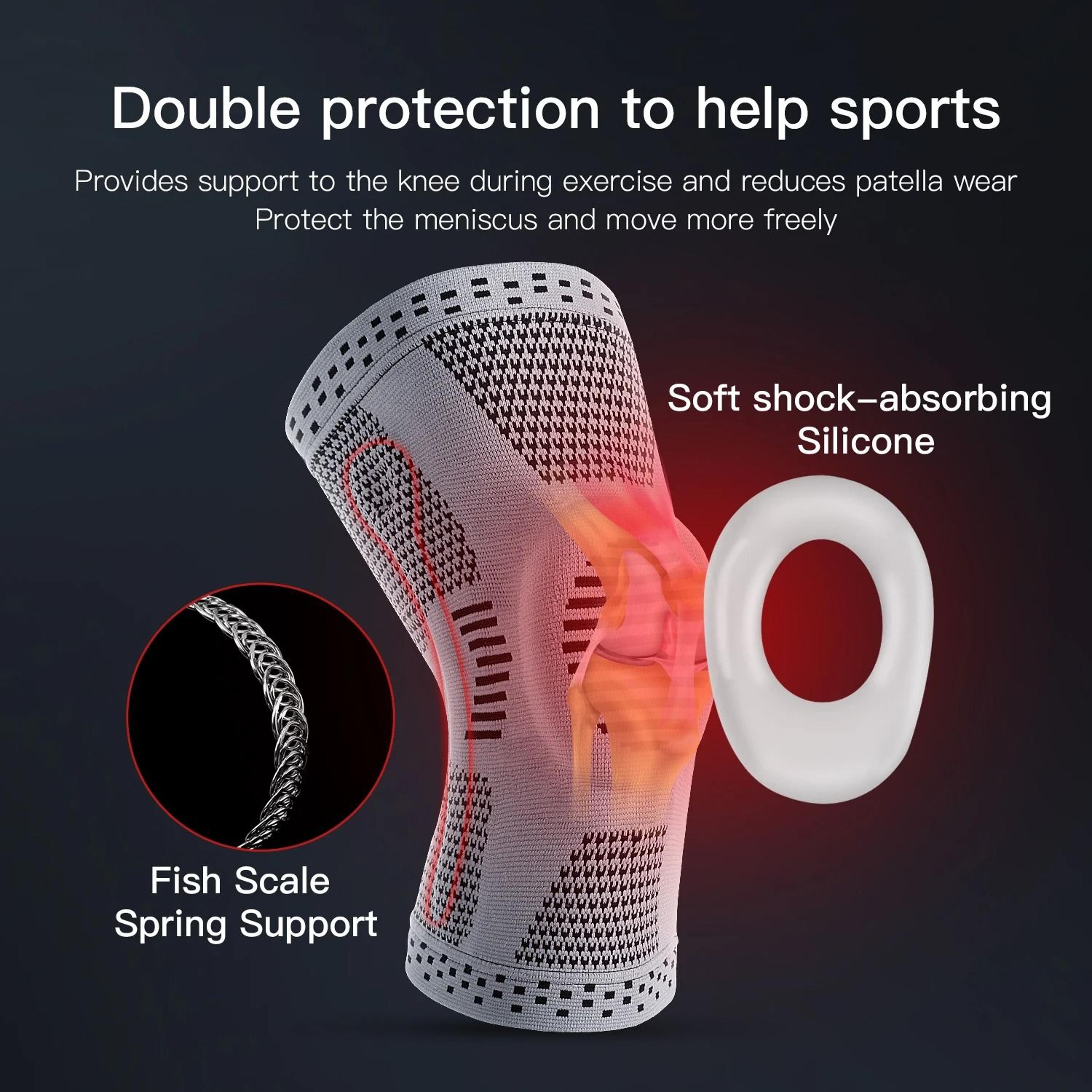 Knee Support Brace With Silicone Pads Patella Protector For Running Basketball And Sports 2