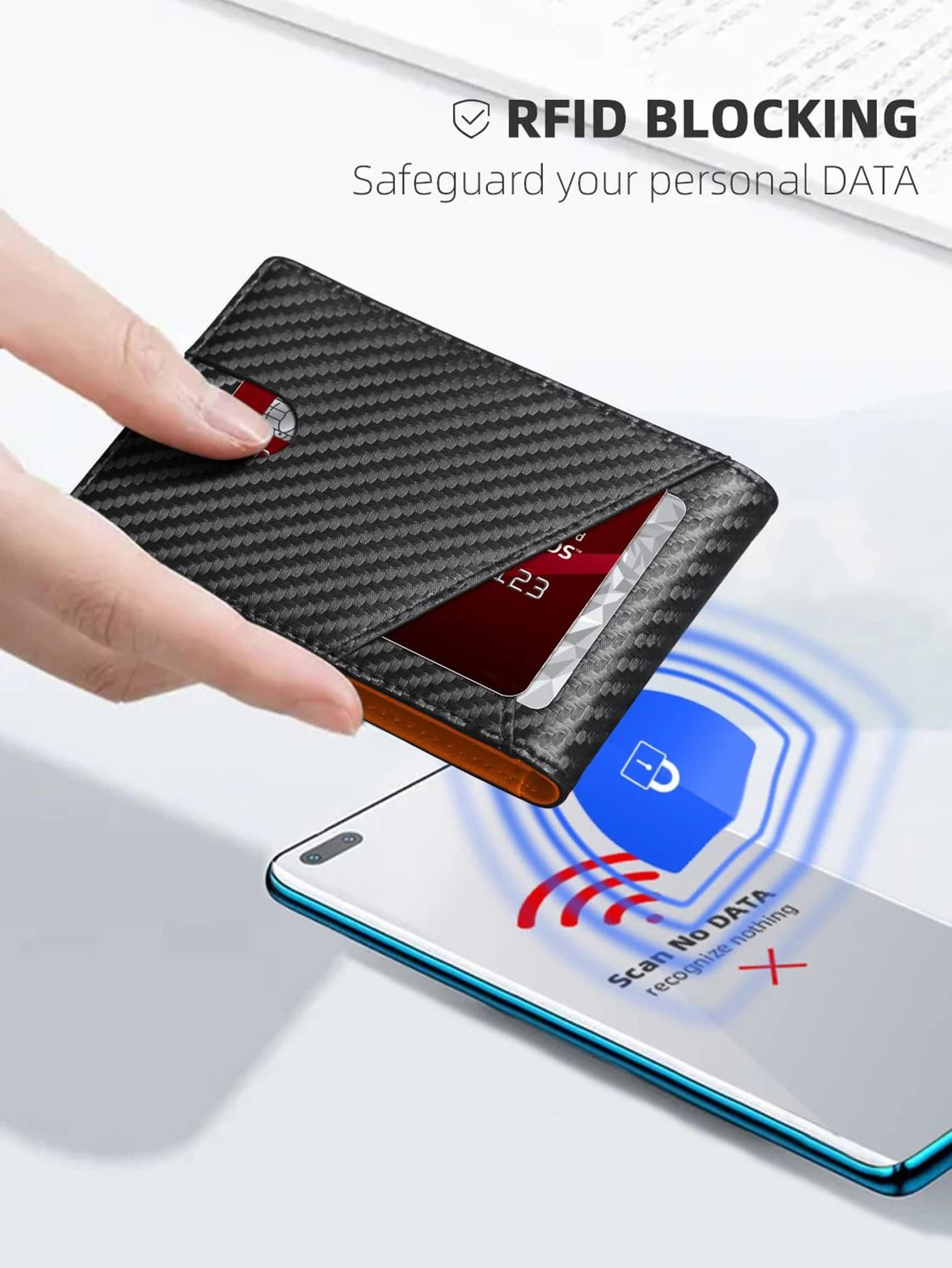 RFID Ultra Thin Carbon Fiber Trifold Wallet With 8 Card Slots 1