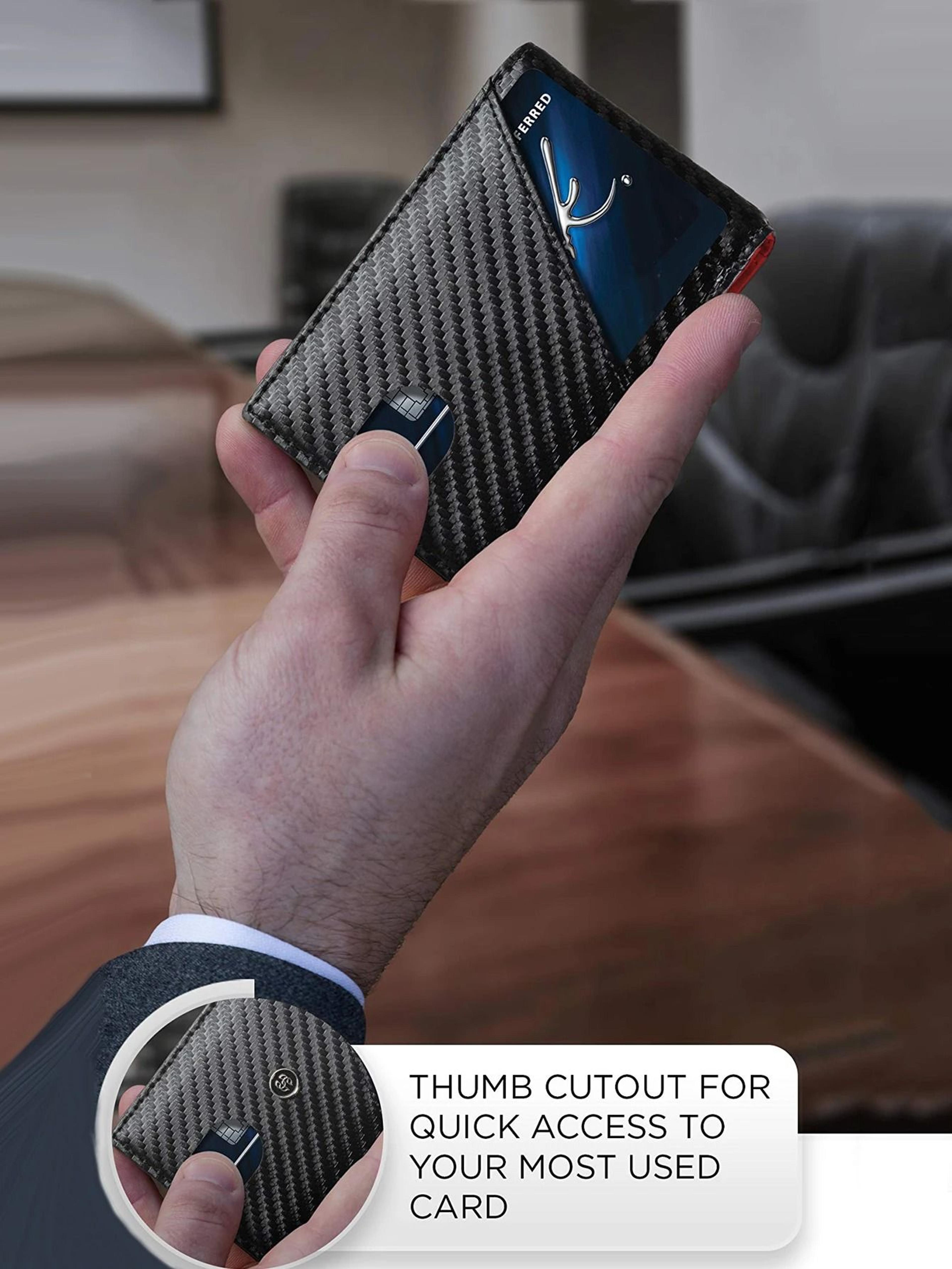 RFID Ultra Thin Carbon Fiber Trifold Wallet With 8 Card Slots 2