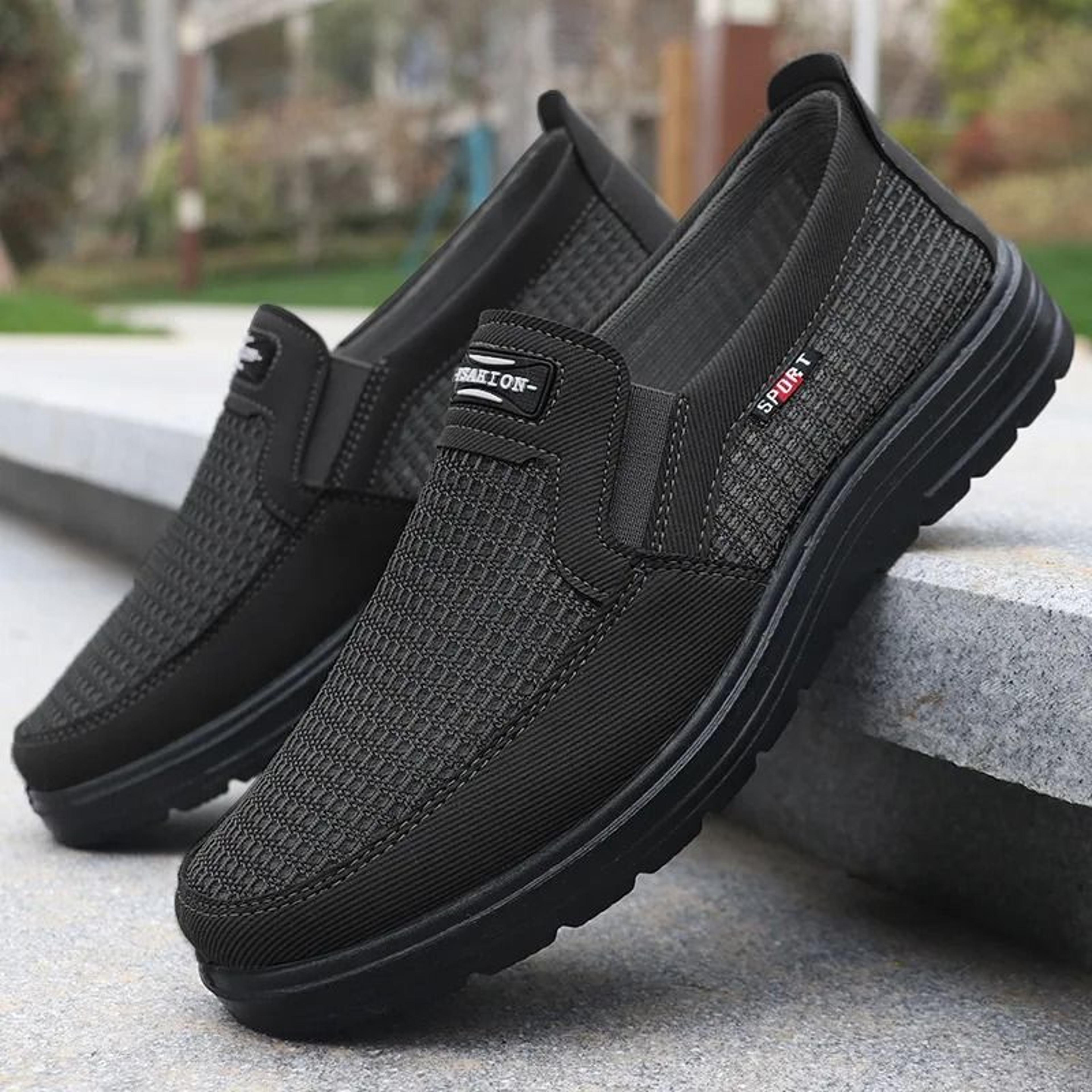 Mens Woven Knitted Running Shoes Lightweight Breathable Non Slip Sports Shoes 7