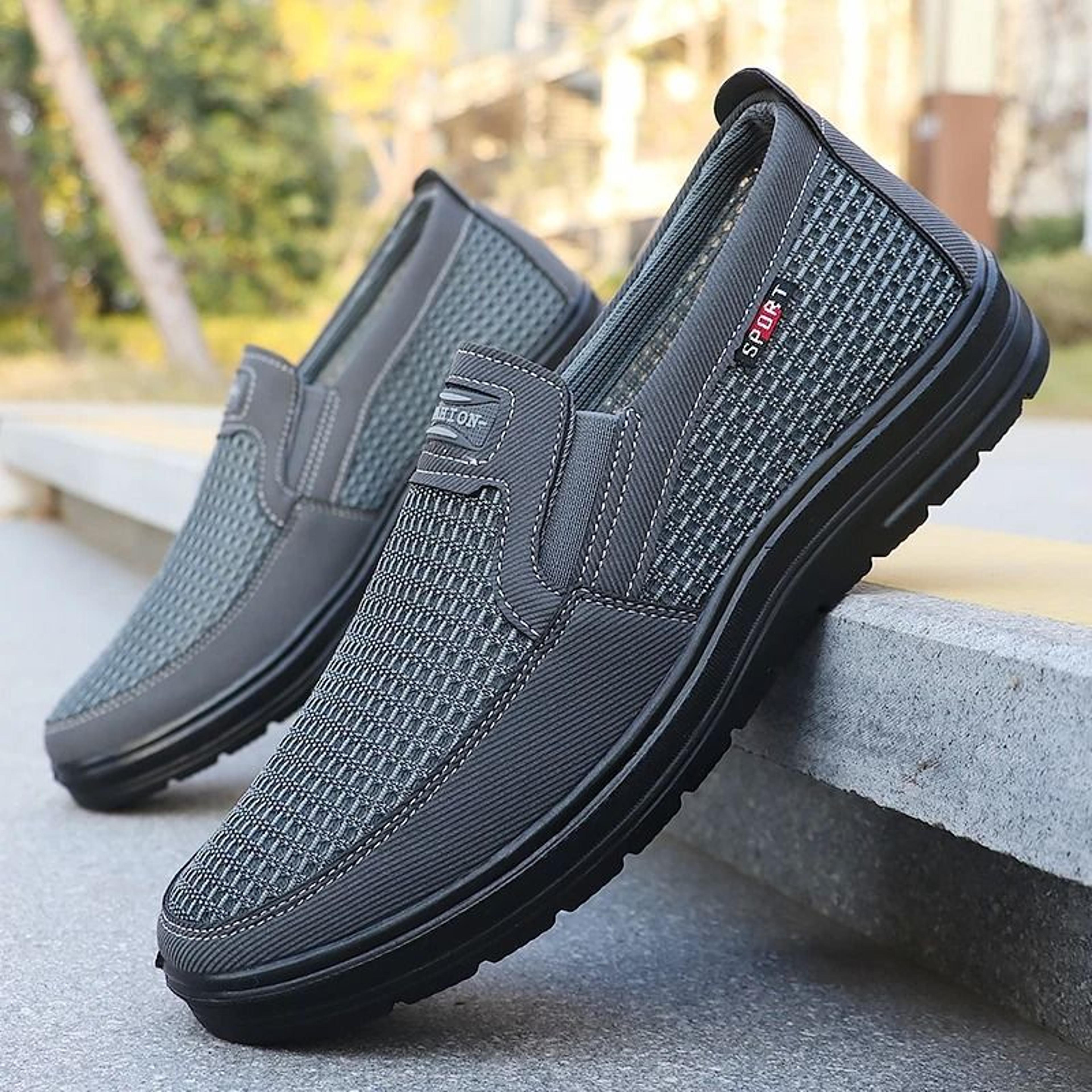 Mens Woven Knitted Running Shoes Lightweight Breathable Non Slip Sports Shoes 8