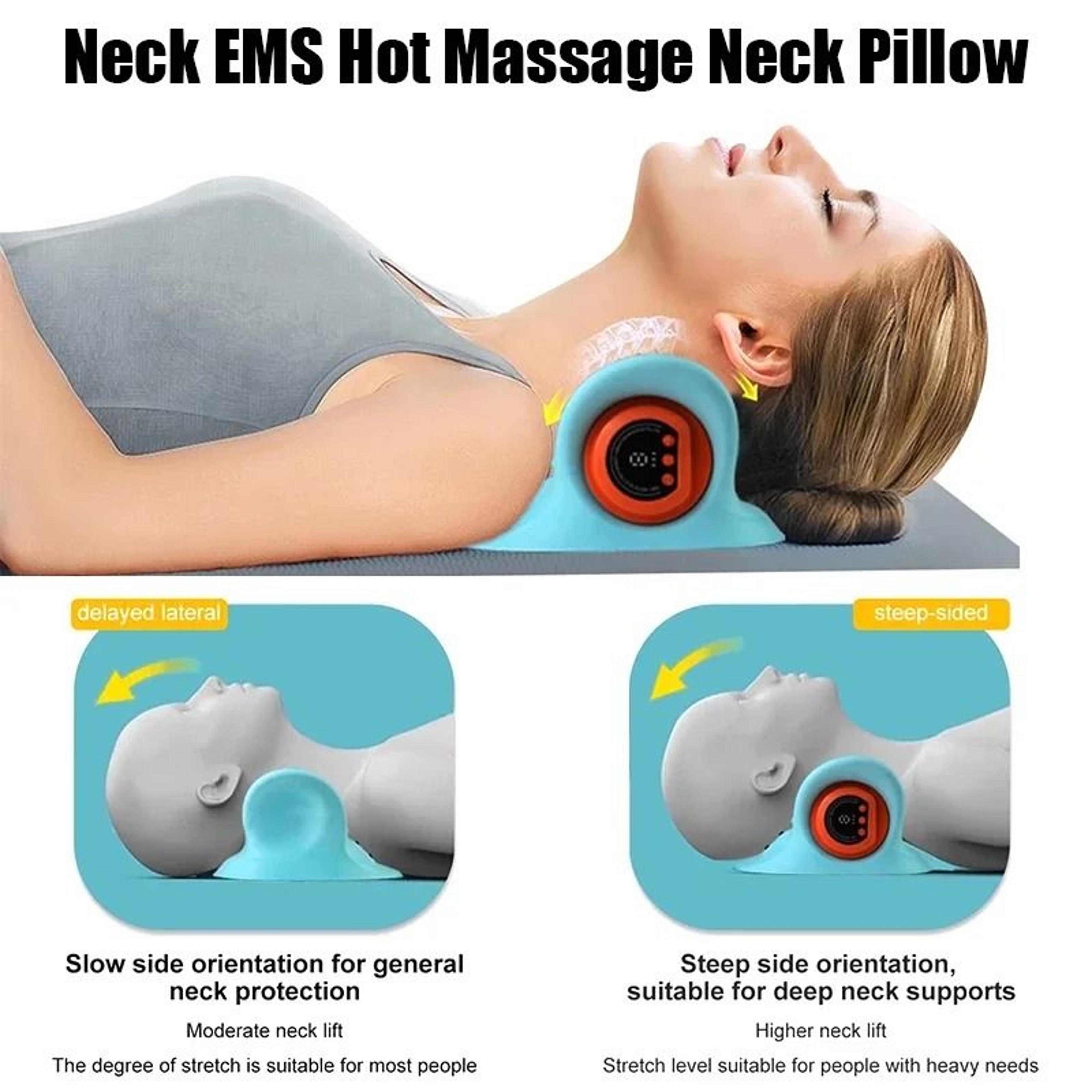 Electric Cervical Massager Neck Stretcher Traction Heat Vibration Pillow 5