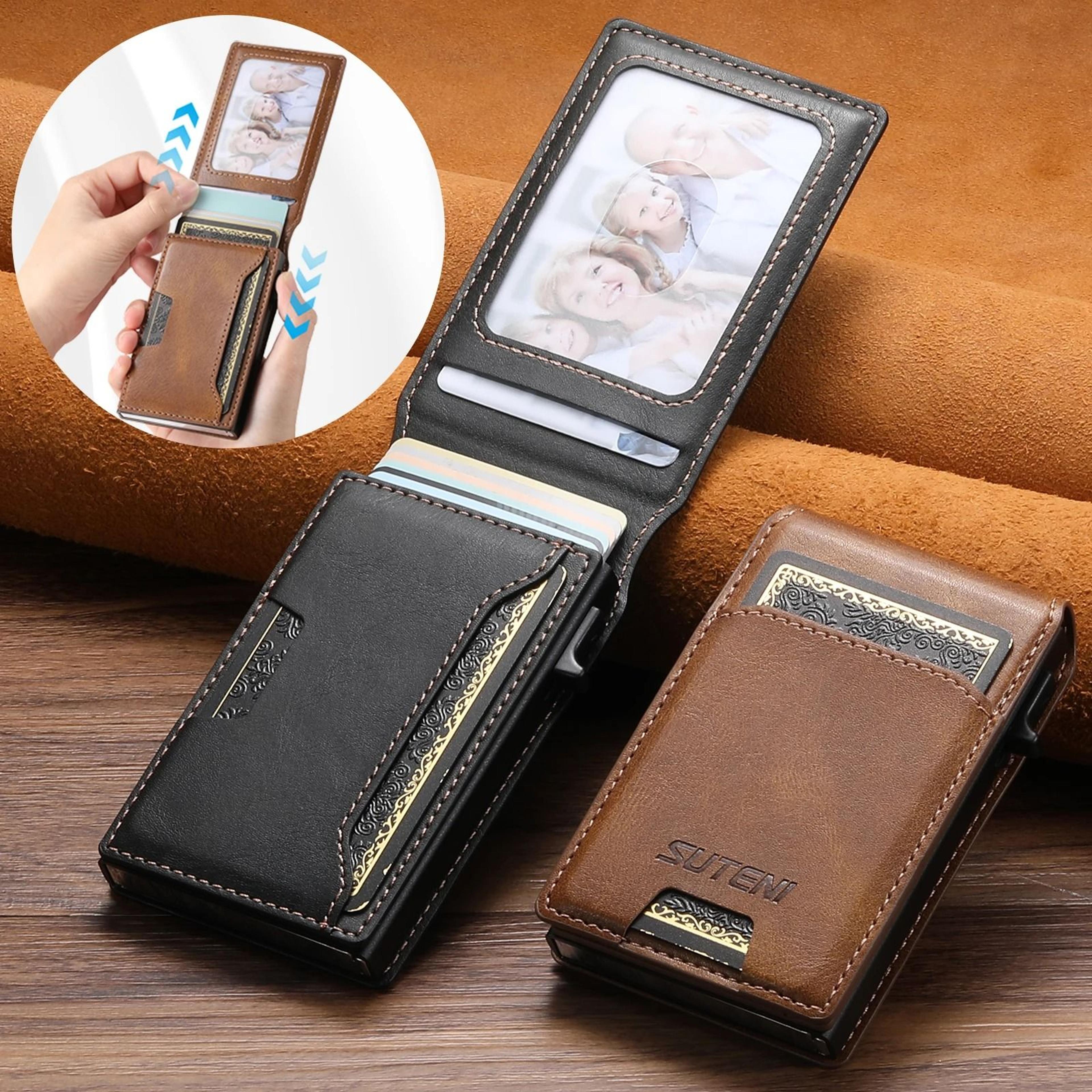Mens PU Leather Auto Eject Wallet With Flip Cover 1