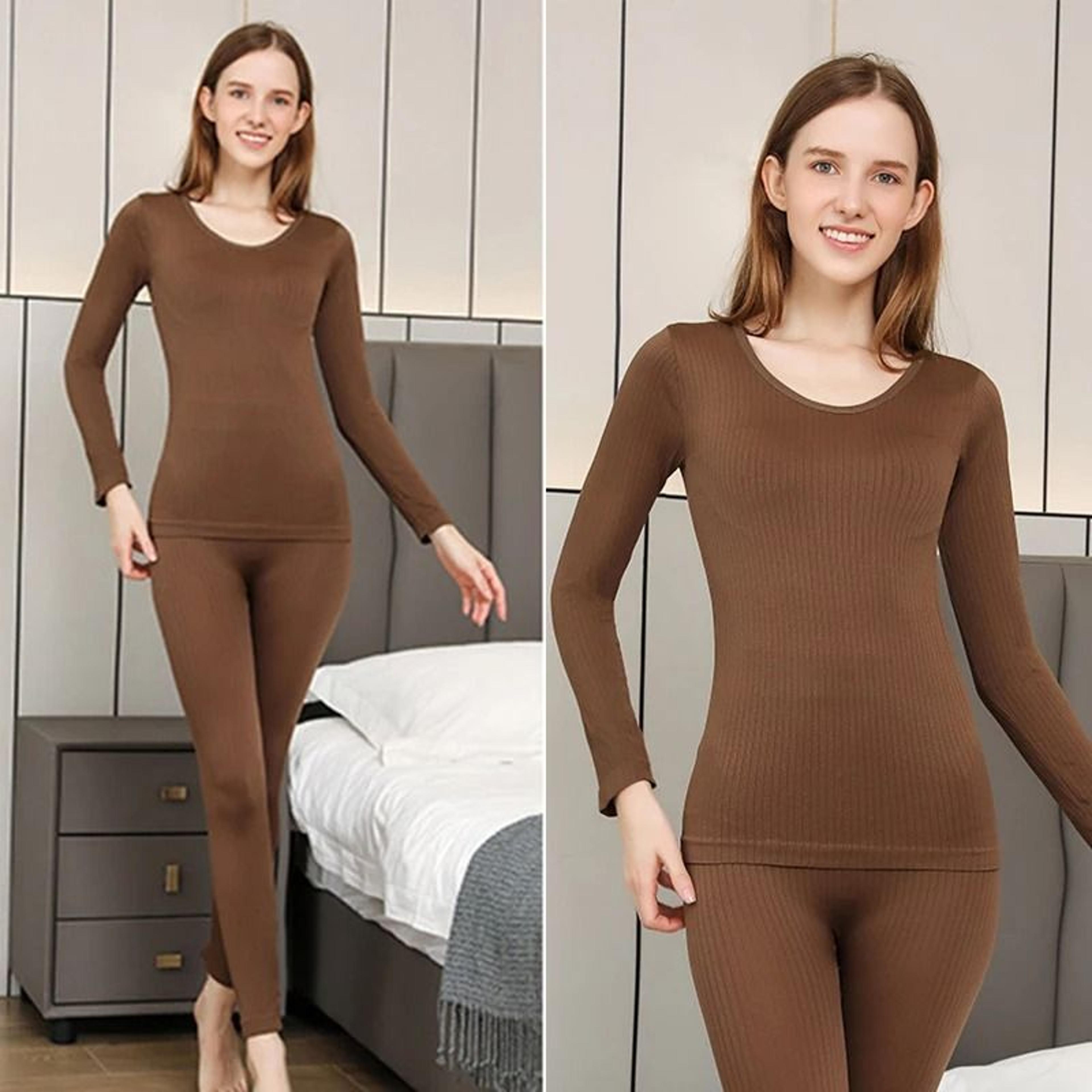 Warm Thermal Underwear Set Soft Long John Base Layer For Women 10