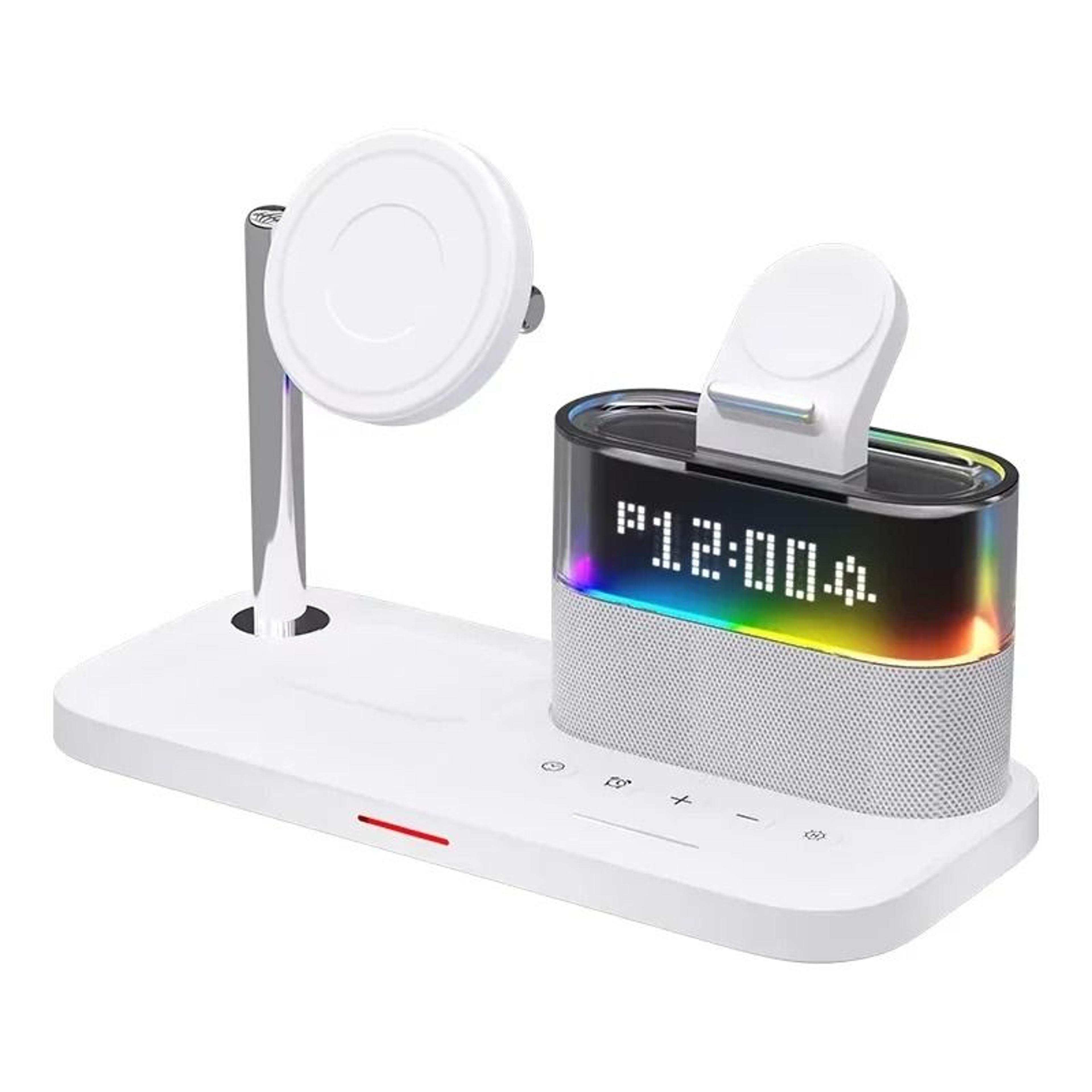 Qi2 5 In 1 Magnetic Wireless Charger Stand With LED Night Light And Alarm Clock For Samsung IPhone  7